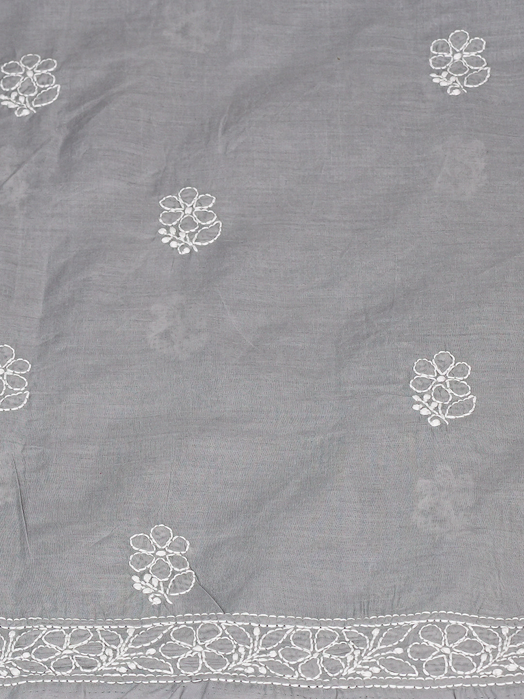 Ada Hand Embroidered Grey Cotton lucknowi Chikankari Unstitched Kurta 01A991987