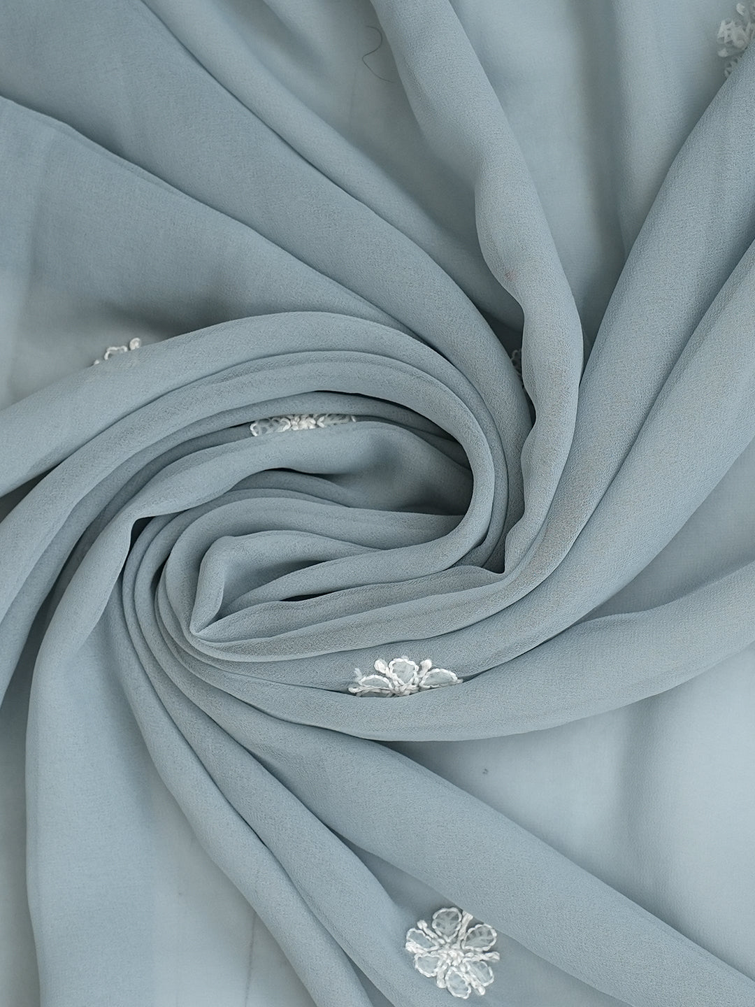 Ada Hand Embroidered Grey Faux Georgette Lucknowi Chikankari Unstitched Suit Piece 1A1000768