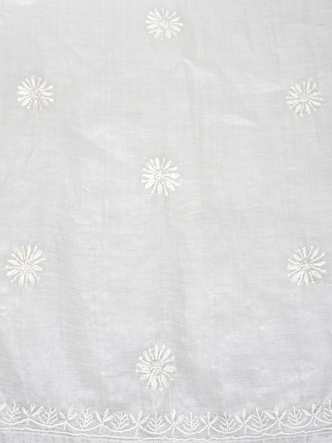 Ada Hand Embroidered Grey Tissue Lucknowi Chikankari Semi Unstitched Kurta Dupatta Set With Cutdana Work 01A992989
