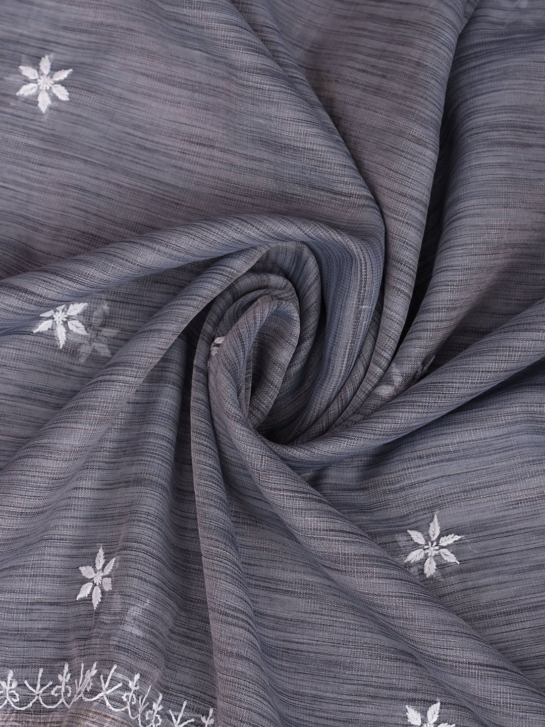 Premium Grey Chikankari Unstitched Kurta Dupatta Set for Women