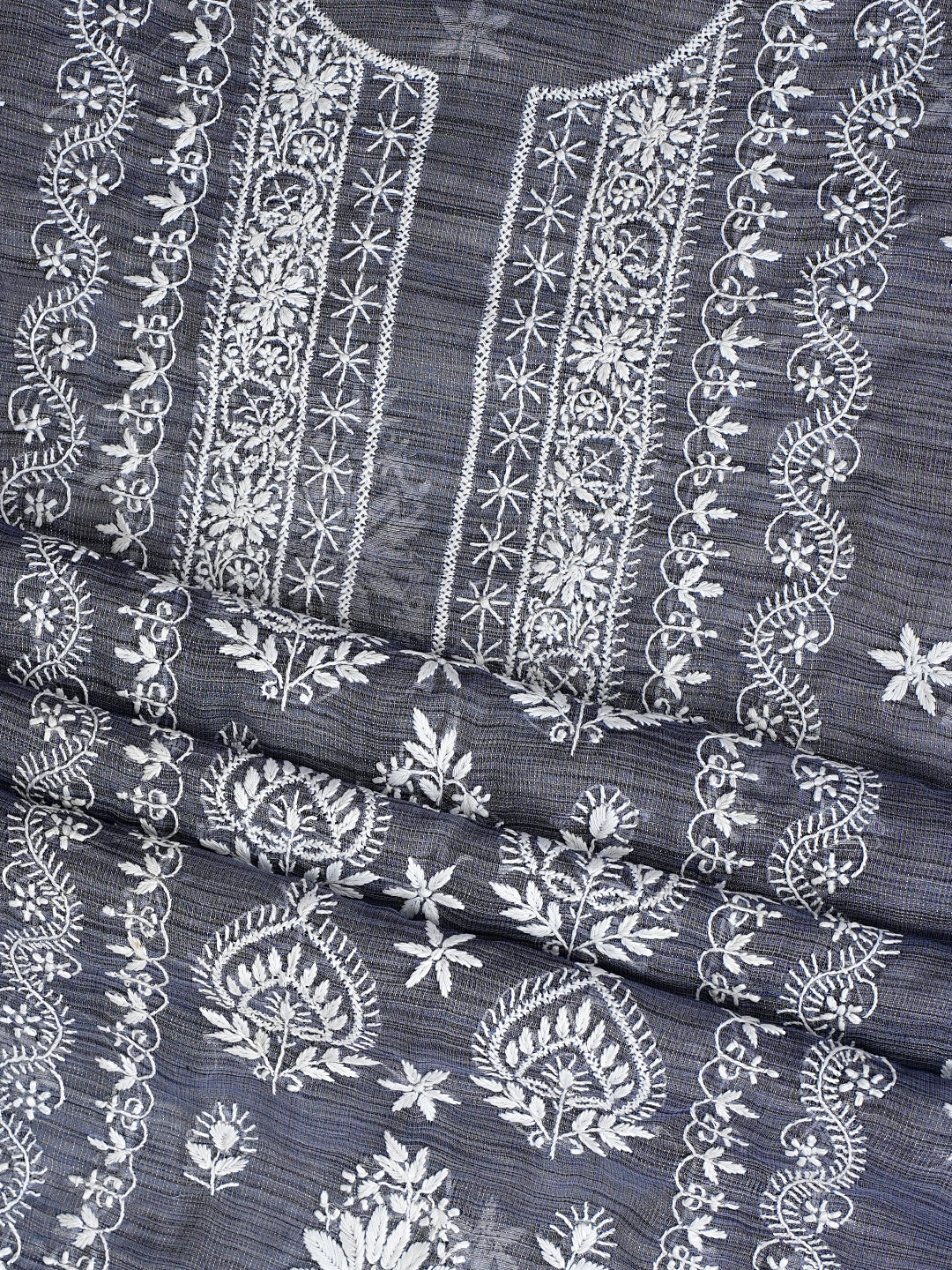 Traditional Grey Lucknowi Chikankari Kurta Dupatta Set
