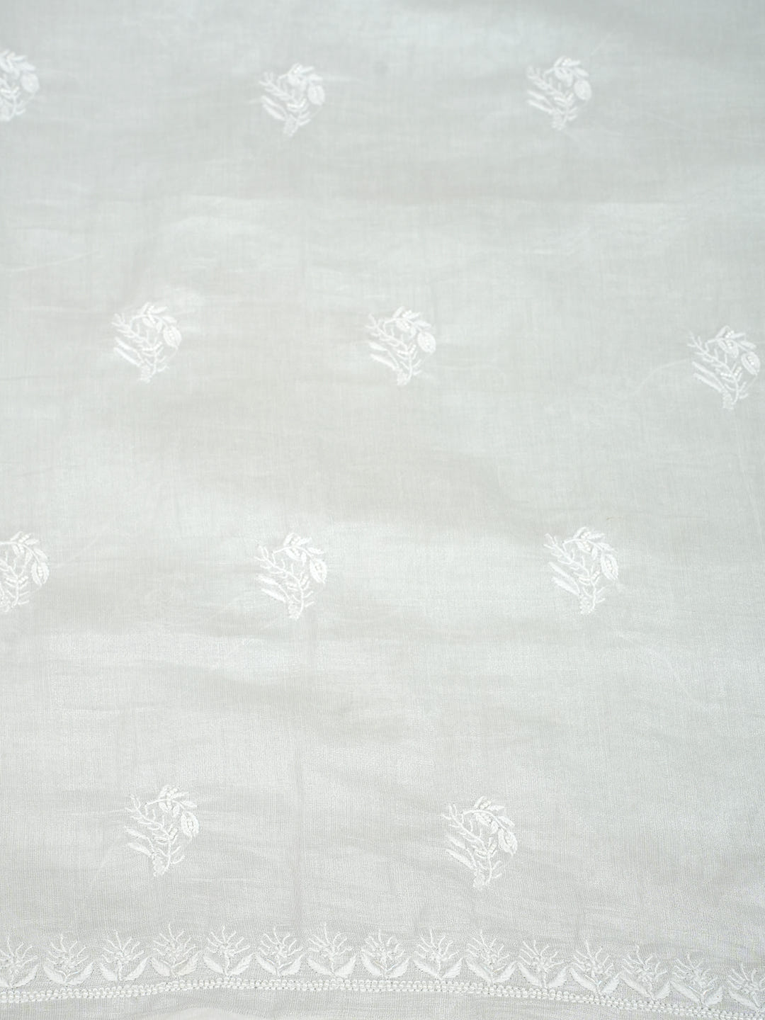 Ada Hand Embroidered Grey Tissue Lucknowi Chikankari Unstitched Kurta Dupatta Set With Pearl Work 01A1012763_8