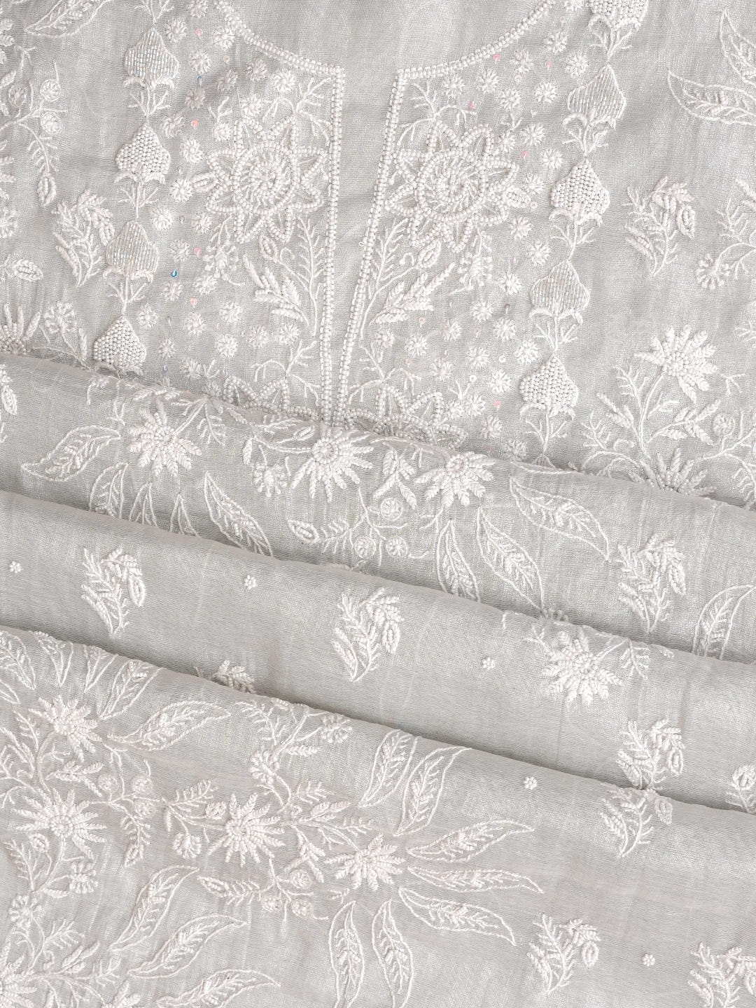 Ada Grey Tissue Unstitched Kurta Dupatta_5