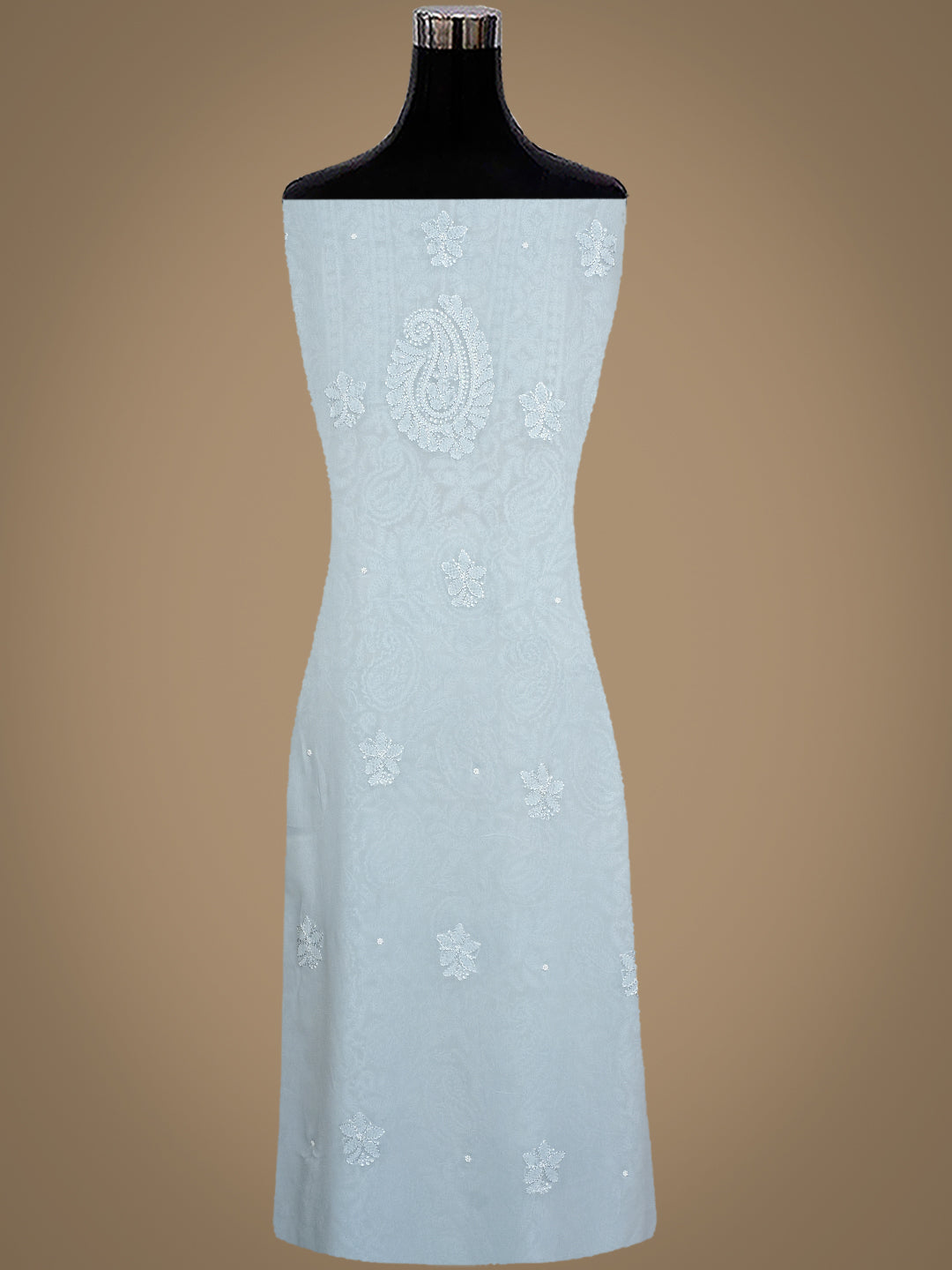 Ada Grey Chikankari Kurta Dupatta Set with Intricate Cutdana Embroidery