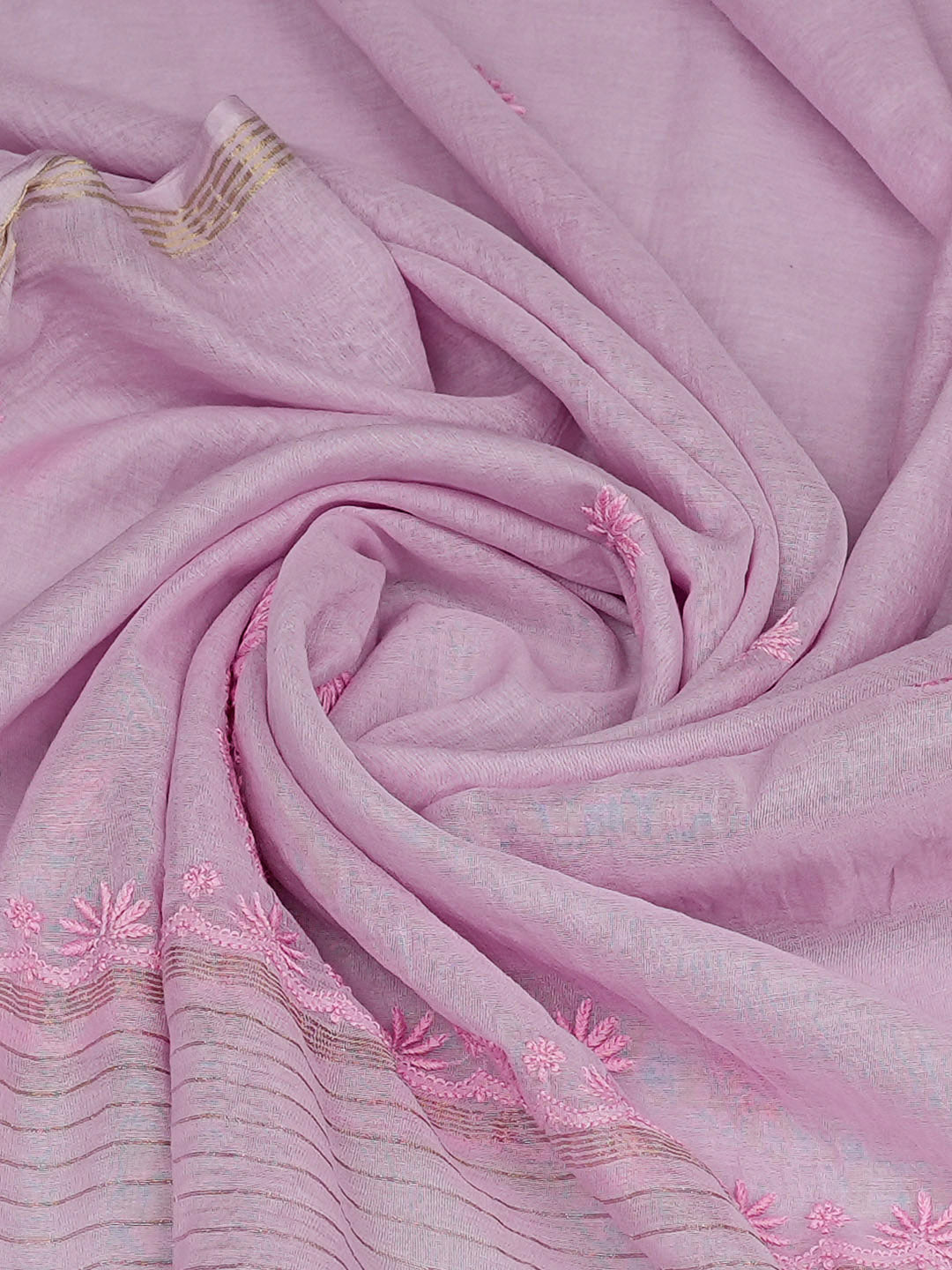 Ada Hand Embroidered Lavender Chanderi Lucknowi Chikankari Dupatta 07A501209