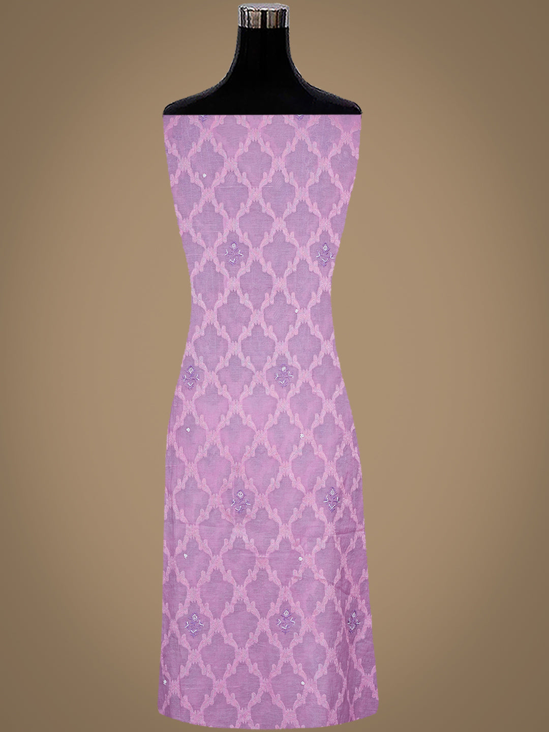 Ada Hand Embroidered Lavender Chanderi Lucknowi Chikankari Unstitched Kurta Dupatta Set With Cutdana Work 01A972731