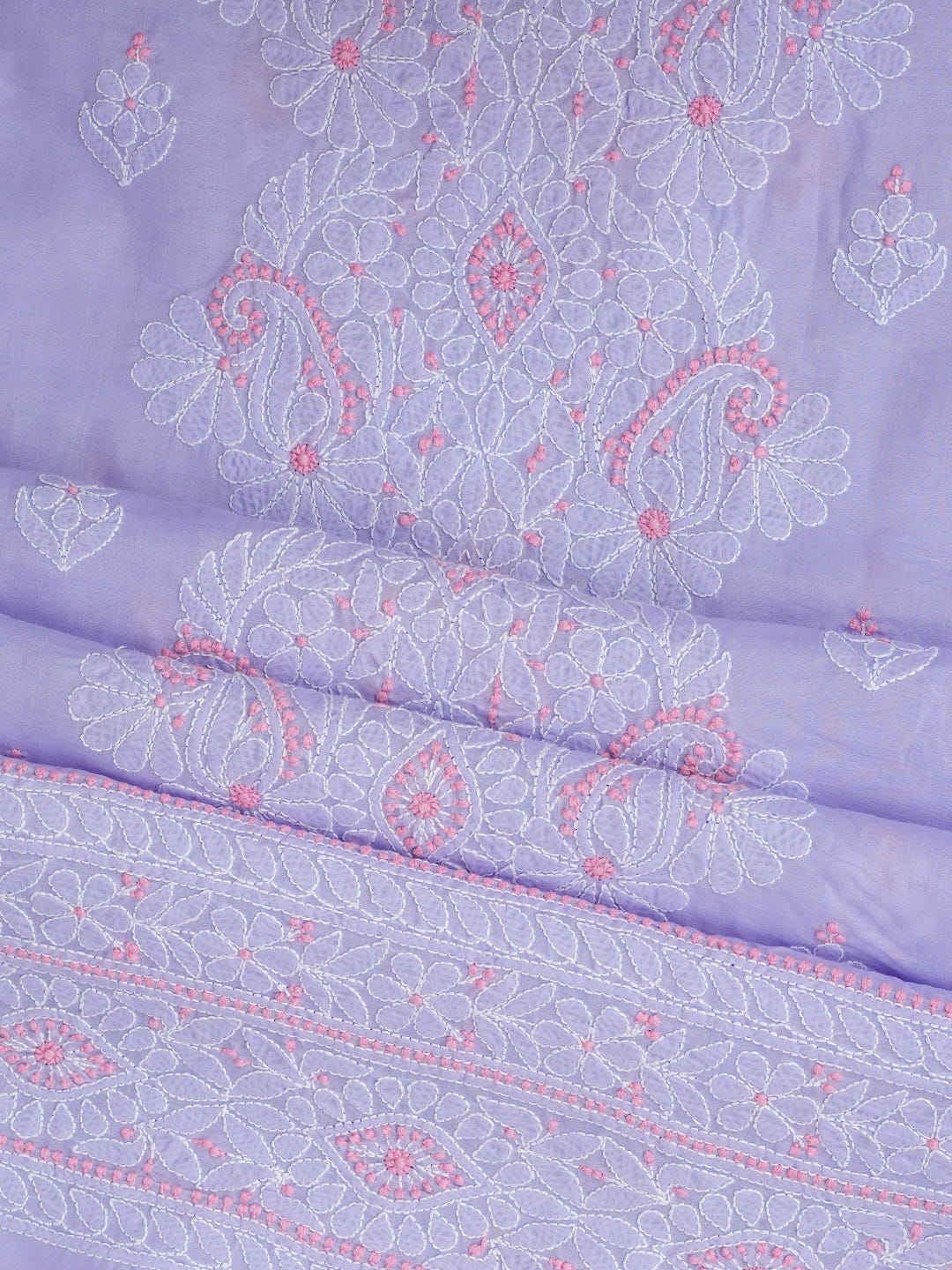 Ada Hand Embroidered Lavender Cotton Lucknowi Chikankari Unstitched Suit Piece 01A1010623