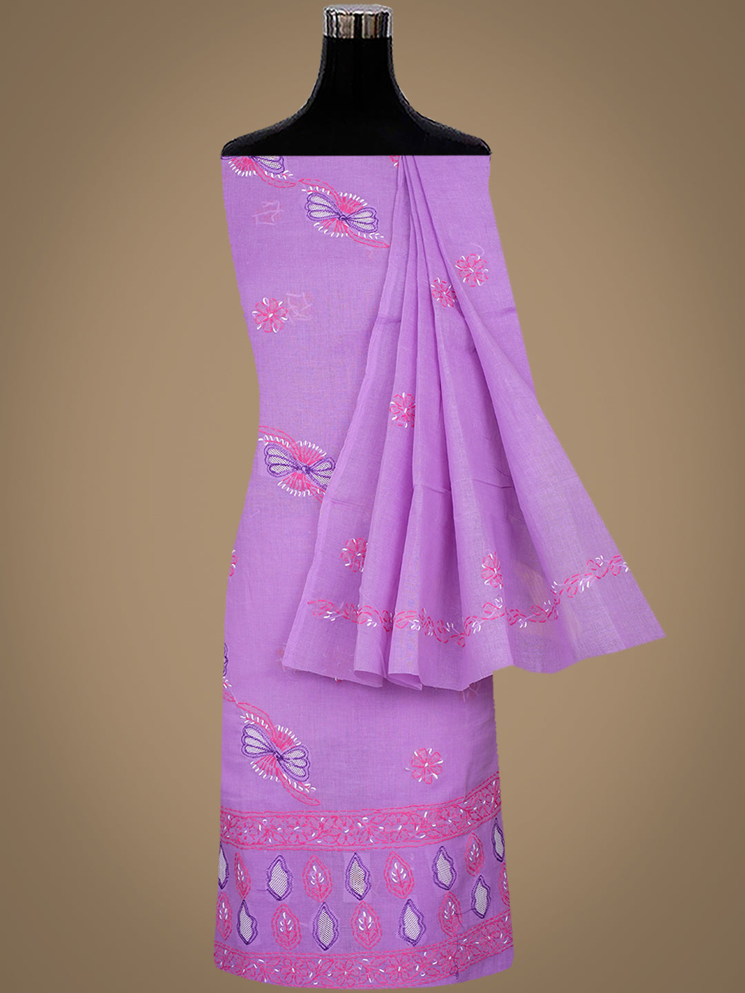Ada Hand Embroidered Lavender Cotton Lucknowi Chikankari Unstitched Suit Piece 01A916011_4