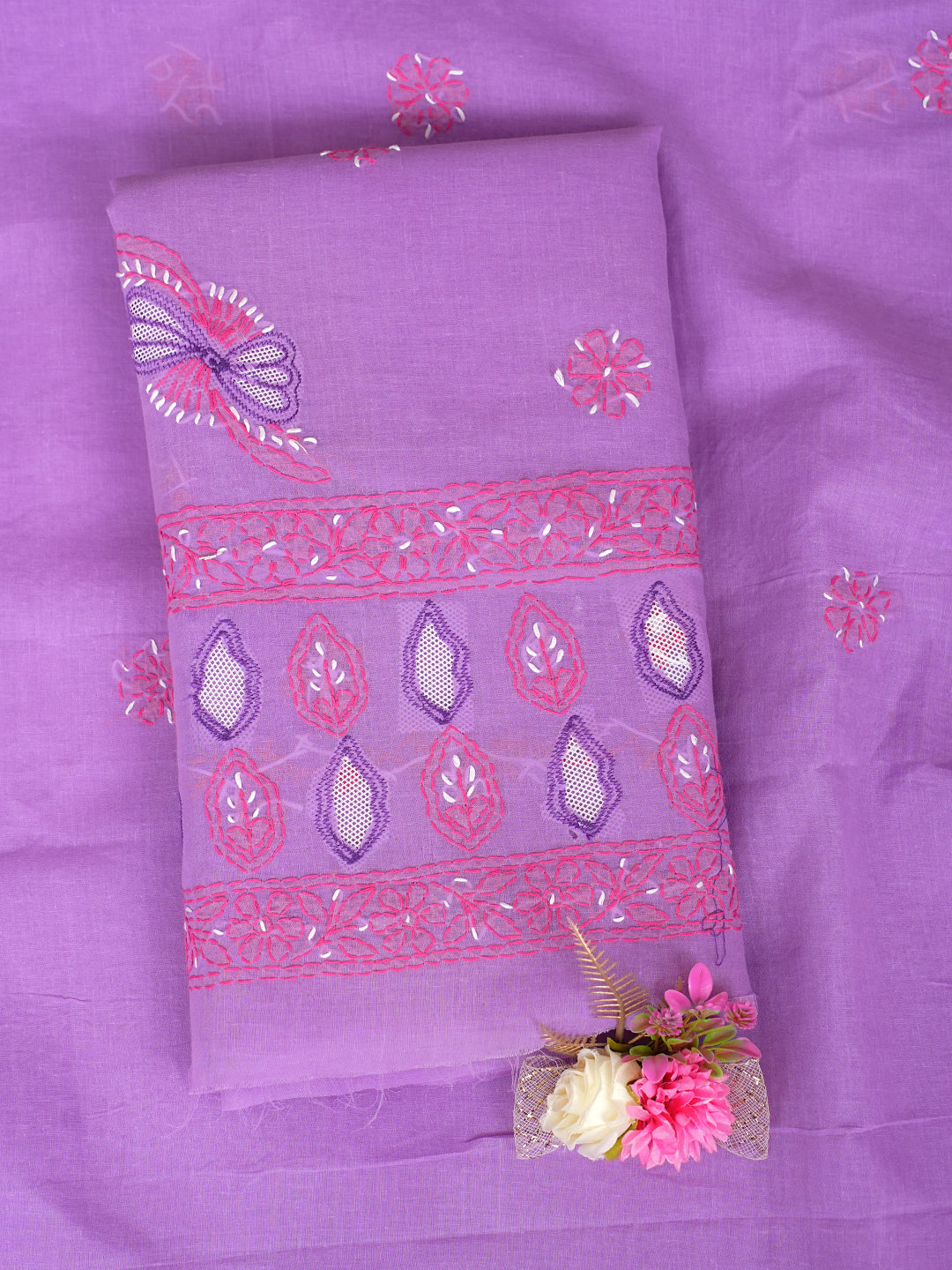 Ada Hand Embroidered Lavender Cotton Lucknowi Chikankari Unstitched Suit Piece 01A916011_1