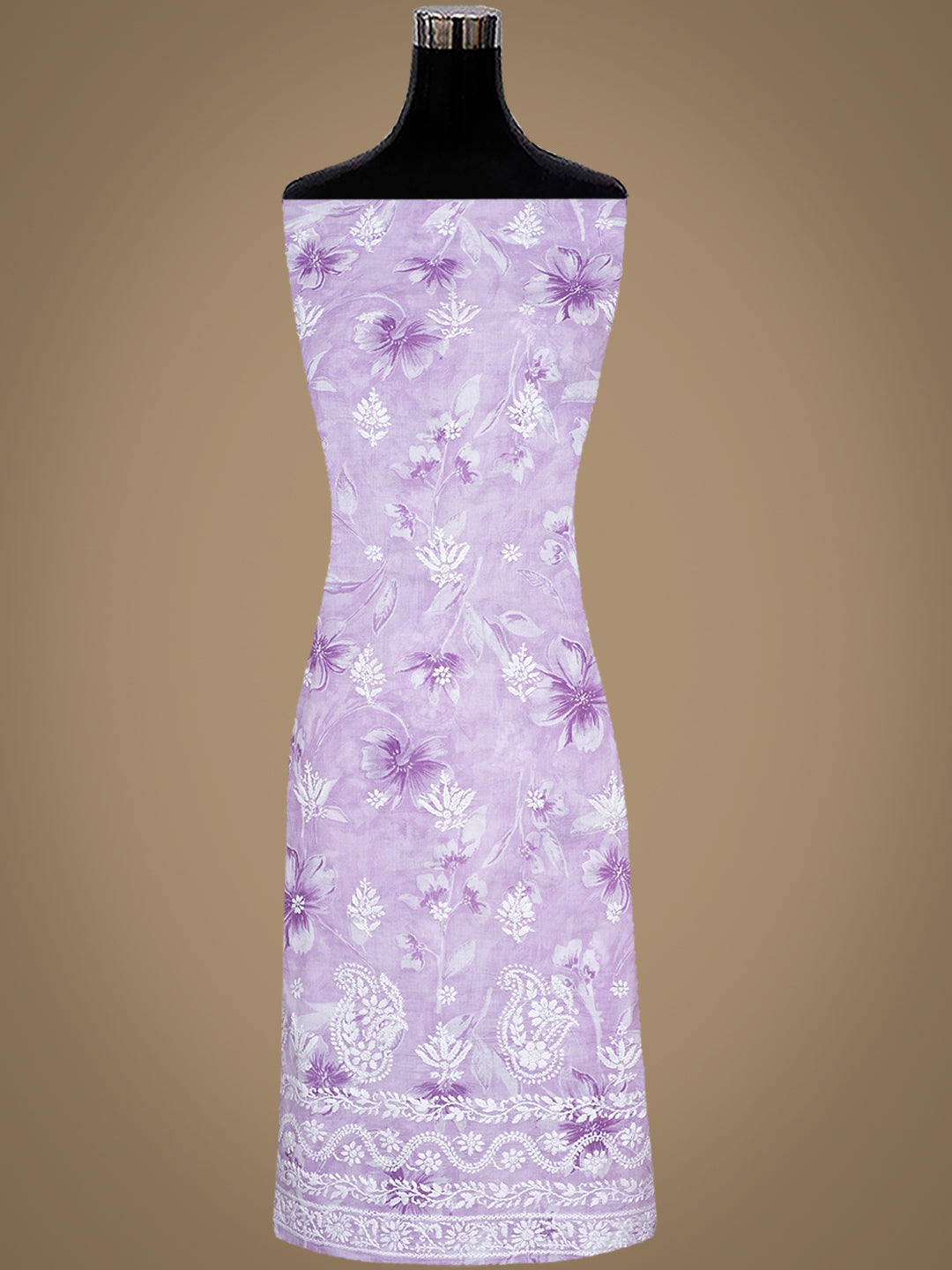 Ada Hand Embroidered Lavender Cotton Lucknowi Chikankari Unstitched Suit Piece 01A991606