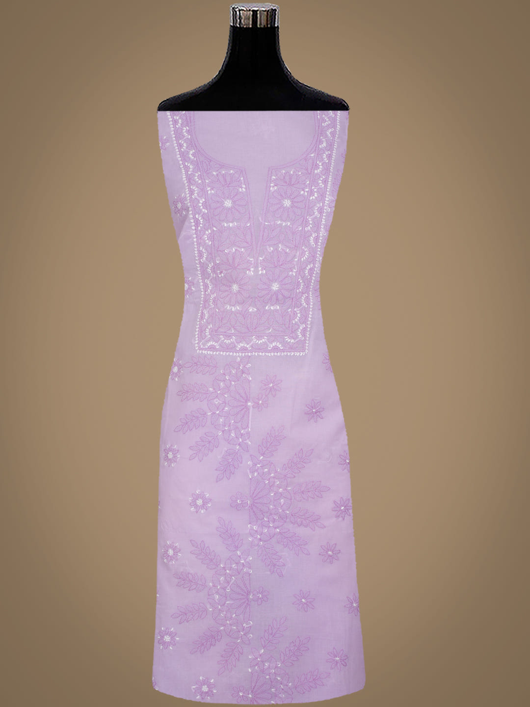 Ada Hand Embroidered Lavender Cotton Lucknowi Chikankari Unstitched Suit Piece with Chiffon Dupatta 01A1025729_3