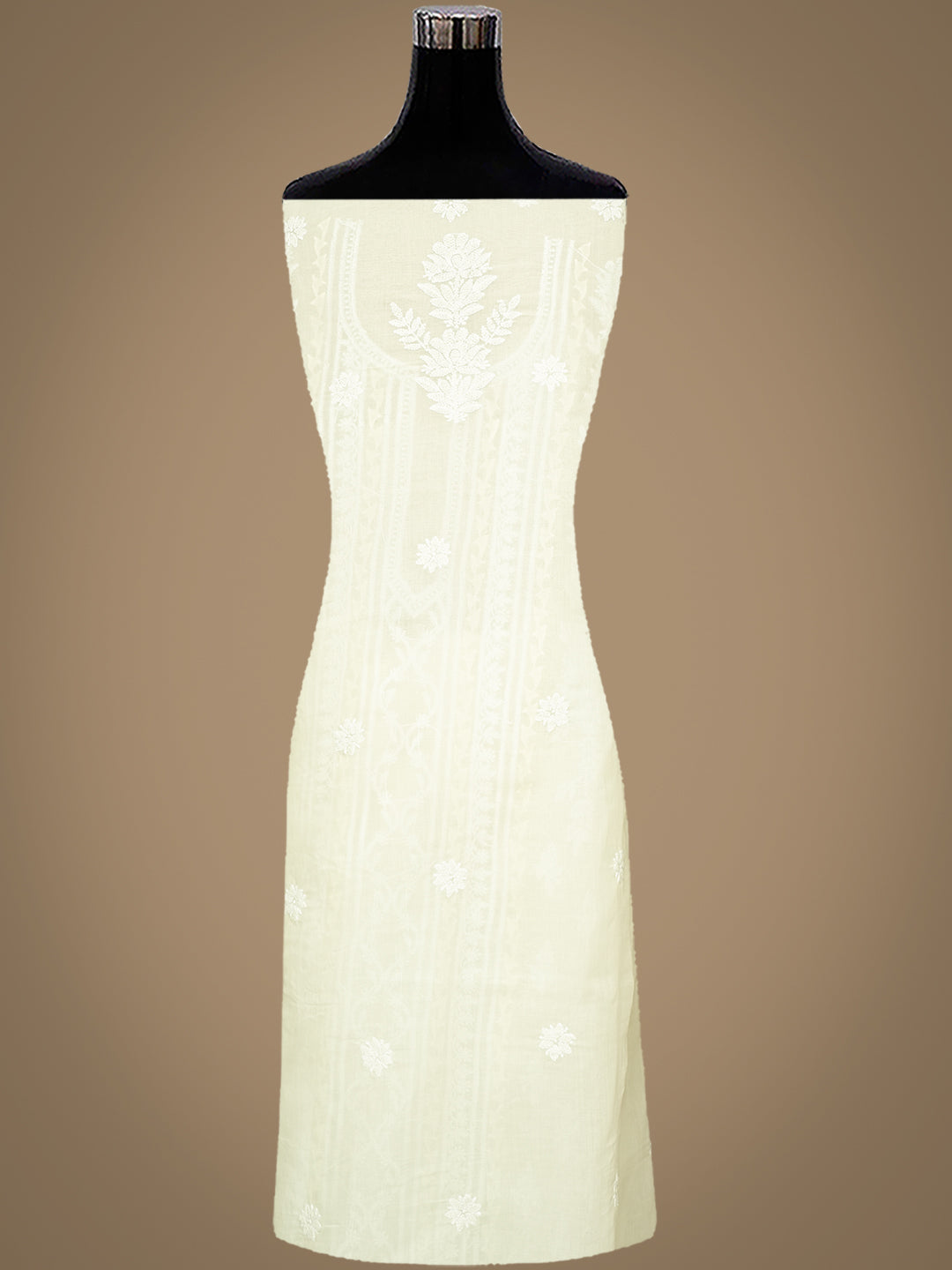Ada Hand Embroidered Lemon Cotton Lucknowi Chikankari Unstitched Suit Piece 01A981973