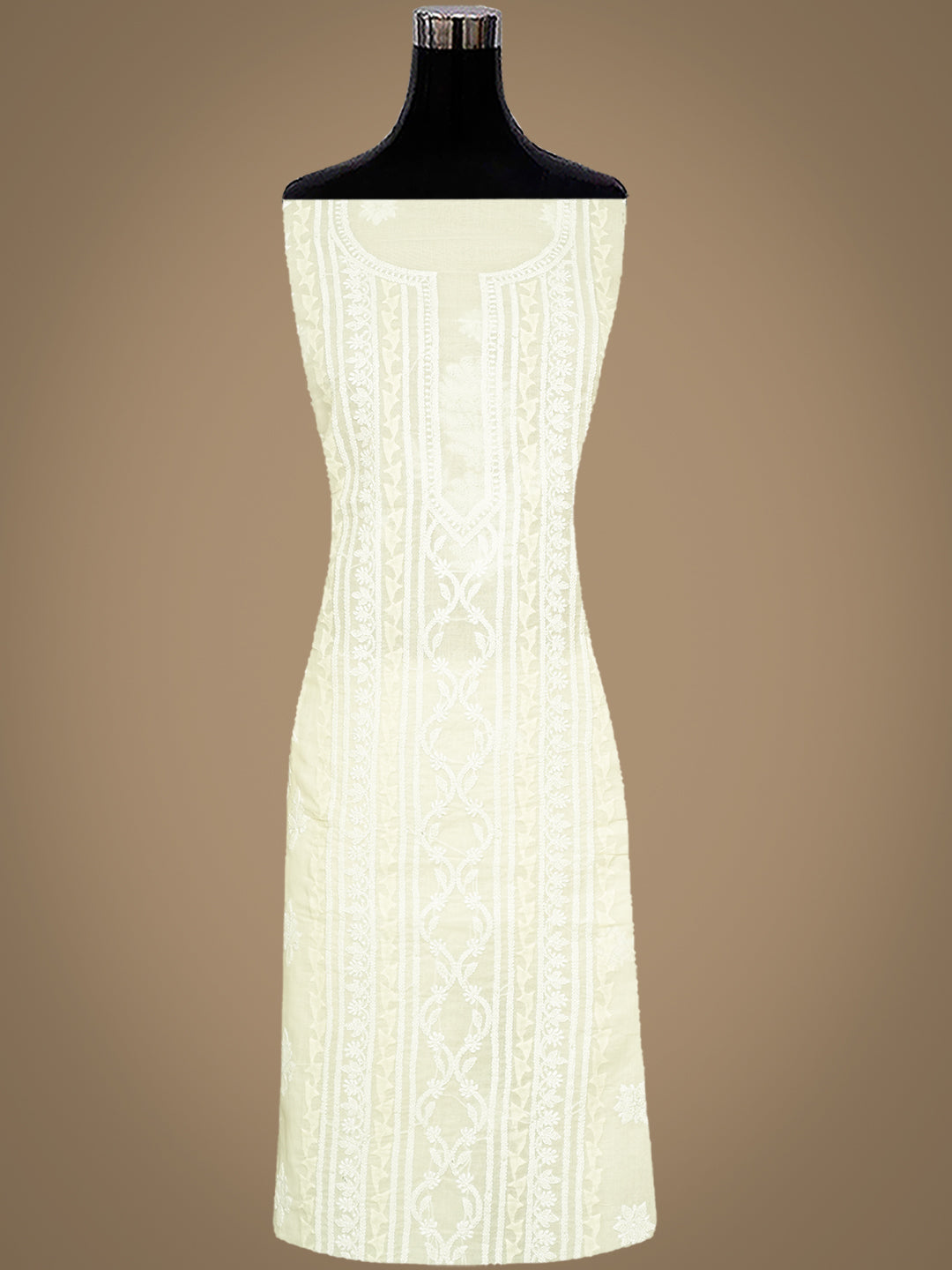 Ada Hand Embroidered Lemon Cotton Lucknowi Chikankari Unstitched Suit Piece 01A981973