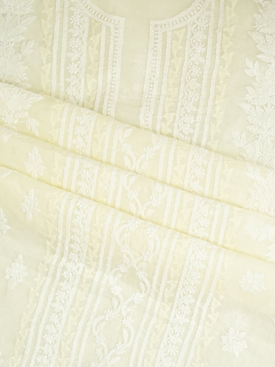 Ada Hand Embroidered Lemon Cotton Lucknowi Chikankari Unstitched Suit Piece 01A981973