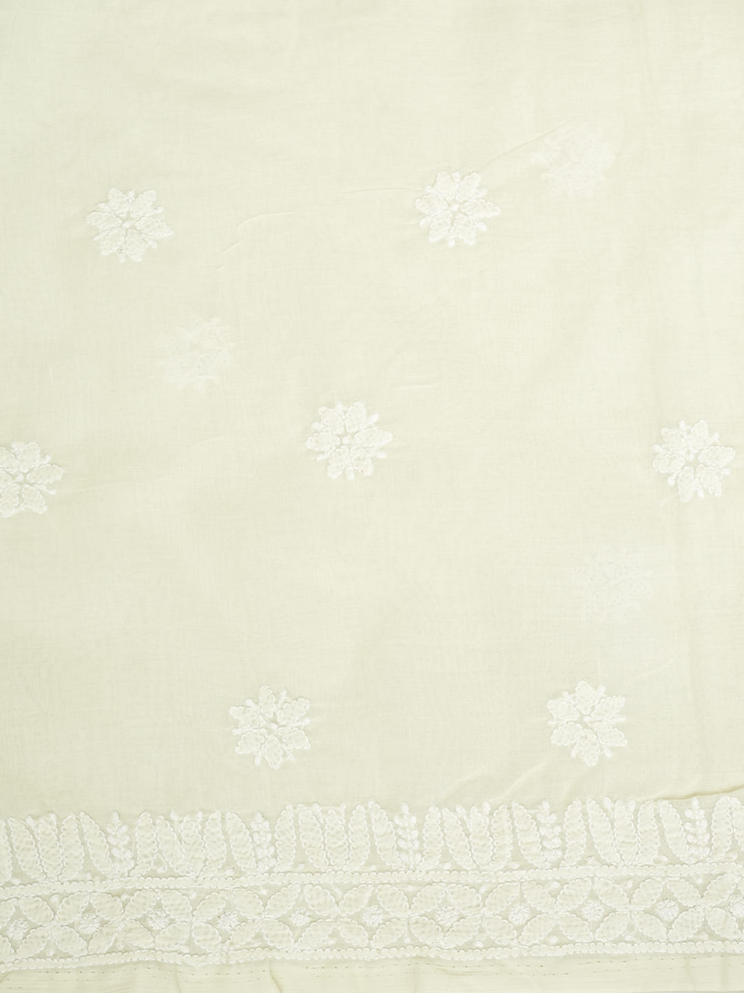 Ada Hand Embroidered Lemon Cotton Lucknowi Chikankari Unstitched Suit Set With Chiffon Dupatta 01A981973