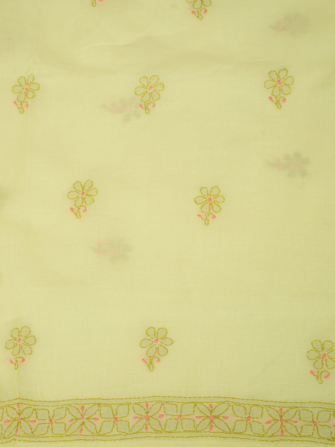 Ada Hand Embroidered Lemon Cotton Lucknowi Chikankari Unstitched Suit Piece With Chiffon Dupatta 01A1025741_7