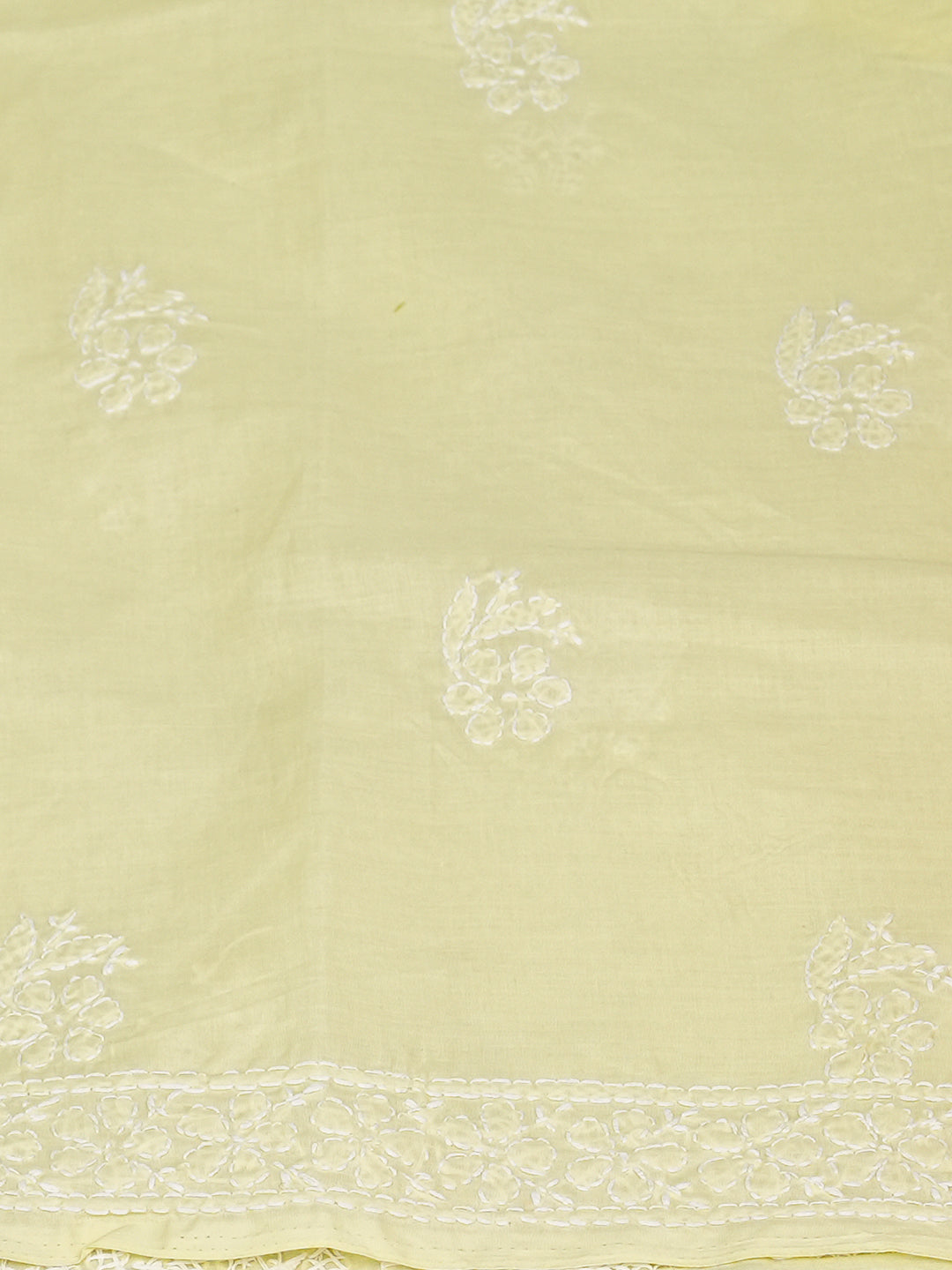 Ada Hand Embroidered Lemon Cotton lucknowi Chikankari Unstitched Kurta 01A991850