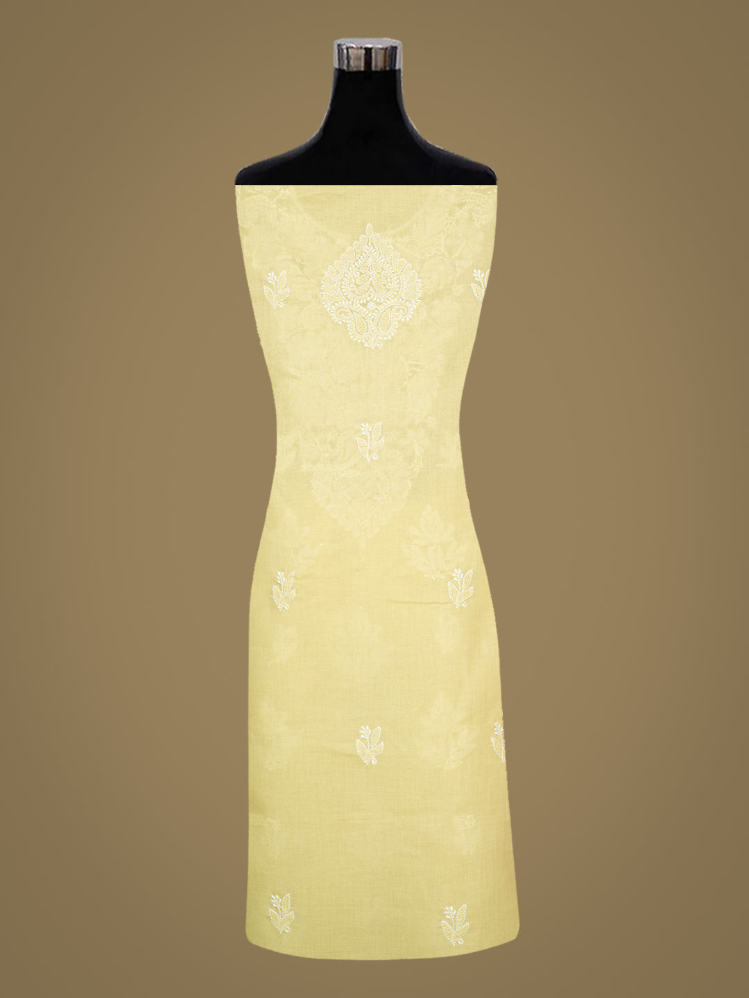 Ada Hand Embroidered Lemon Cotton lucknowi Chikankari Unstitched Kurta 01A991902