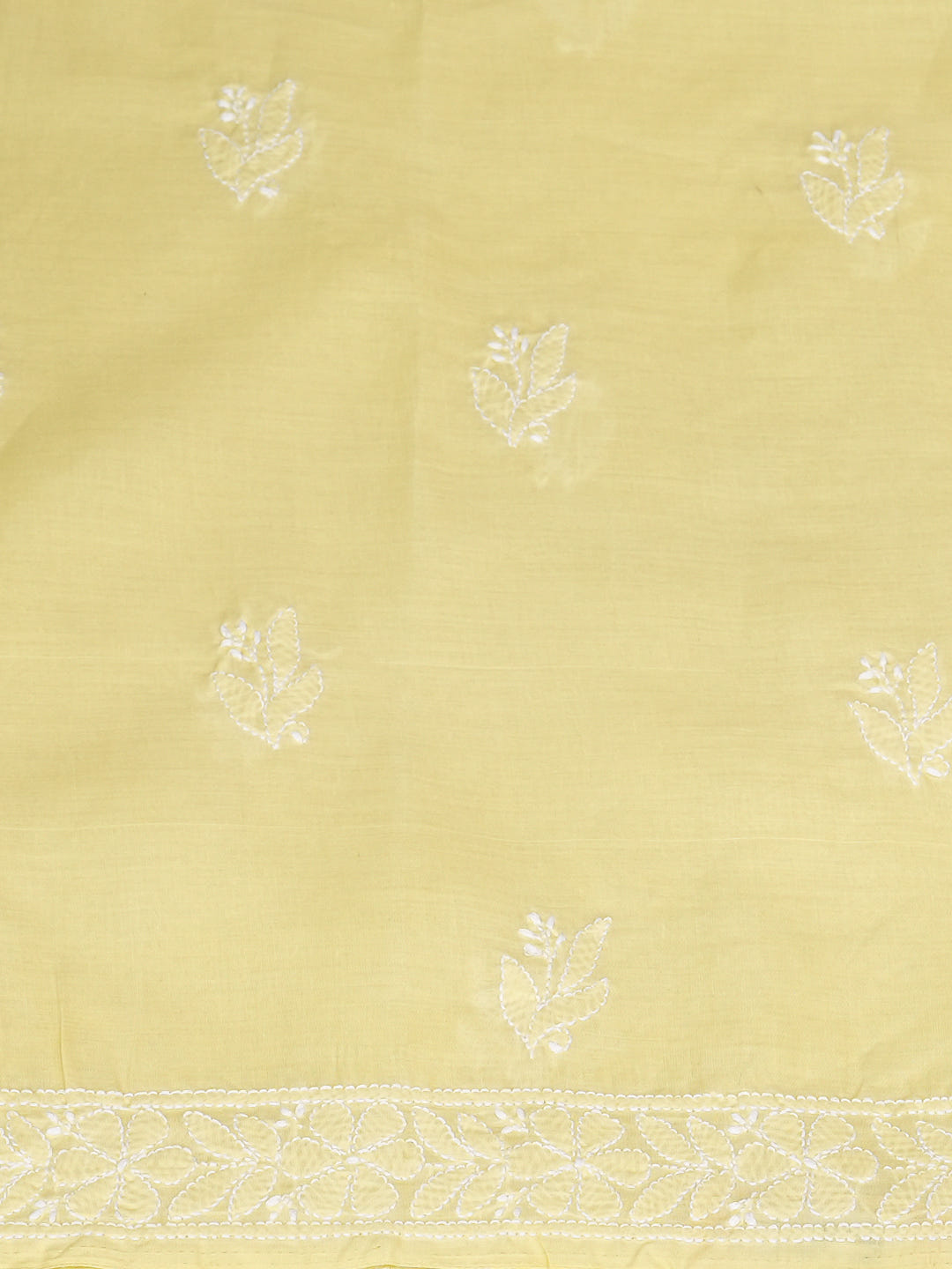 Ada Hand Embroidered Lemon Cotton lucknowi Chikankari Unstitched Kurta 01A991902