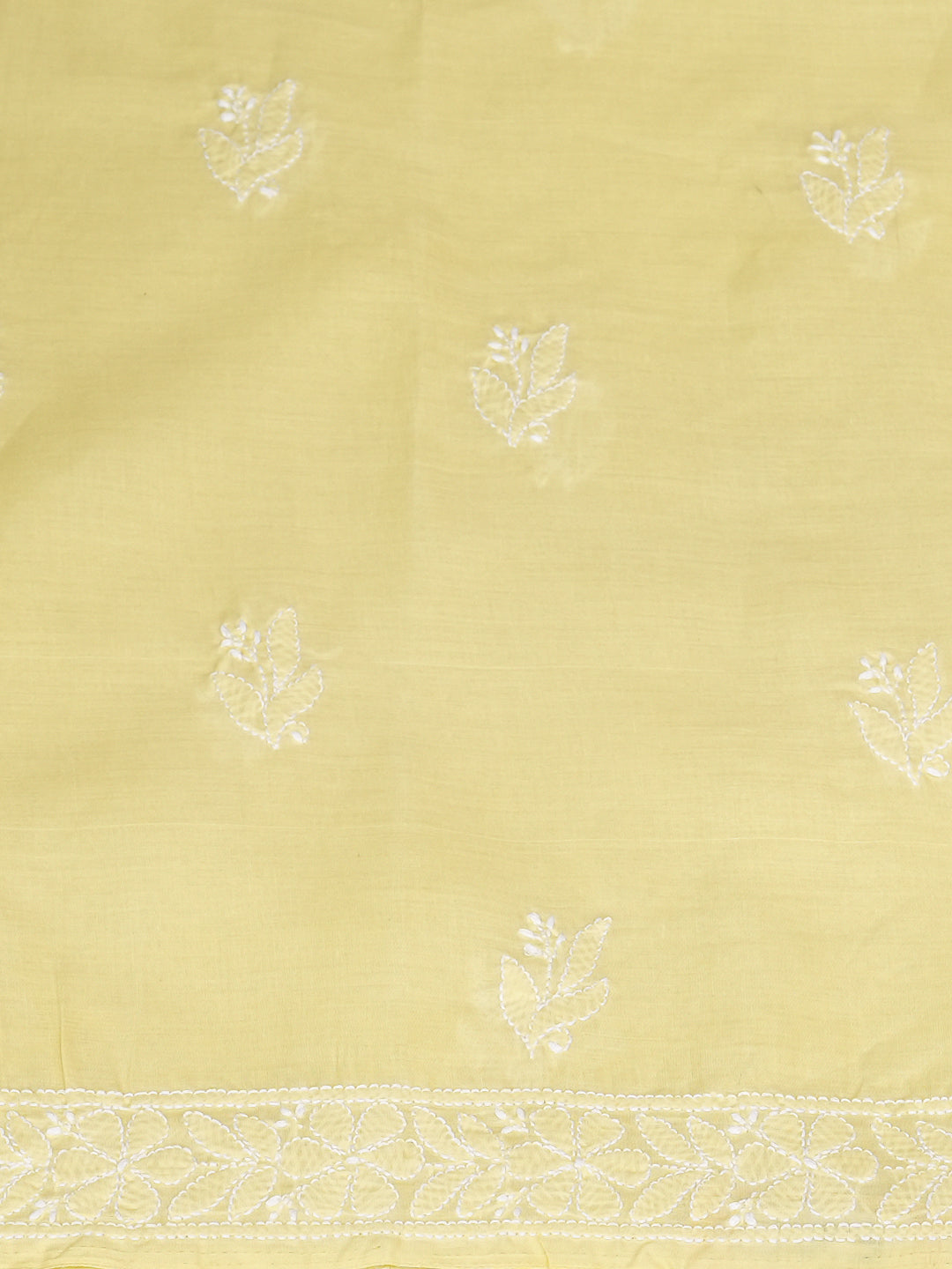 Ada Hand Embroidered Lemon Cotton lucknowi Chikankari Unstitched Kurta 01A991902