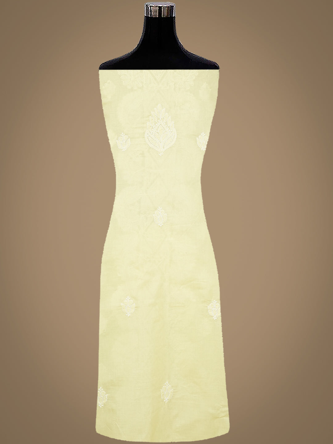 Ada Hand Embroidered Lemon Cotton lucknowi Chikankari Unstitched Kurta 01A991979