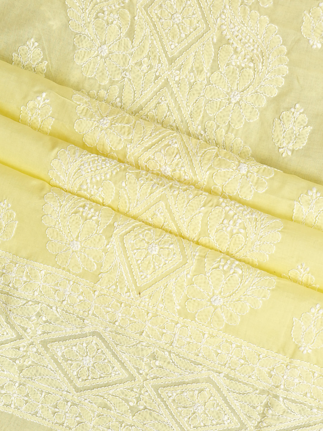 Ada Hand Embroidered Lemon Cotton lucknowi Chikankari Unstitched Kurta 01A991979