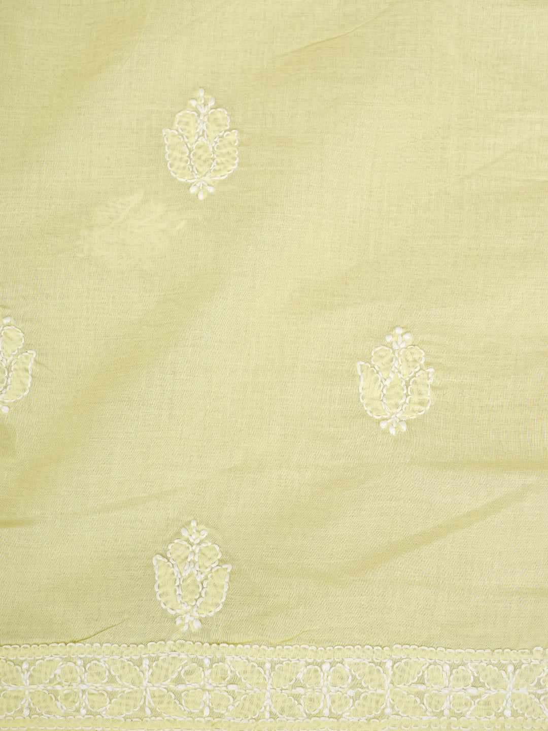 Ada Hand Embroidered Lemon Cotton lucknowi Chikankari Unstitched Kurta 01A991979