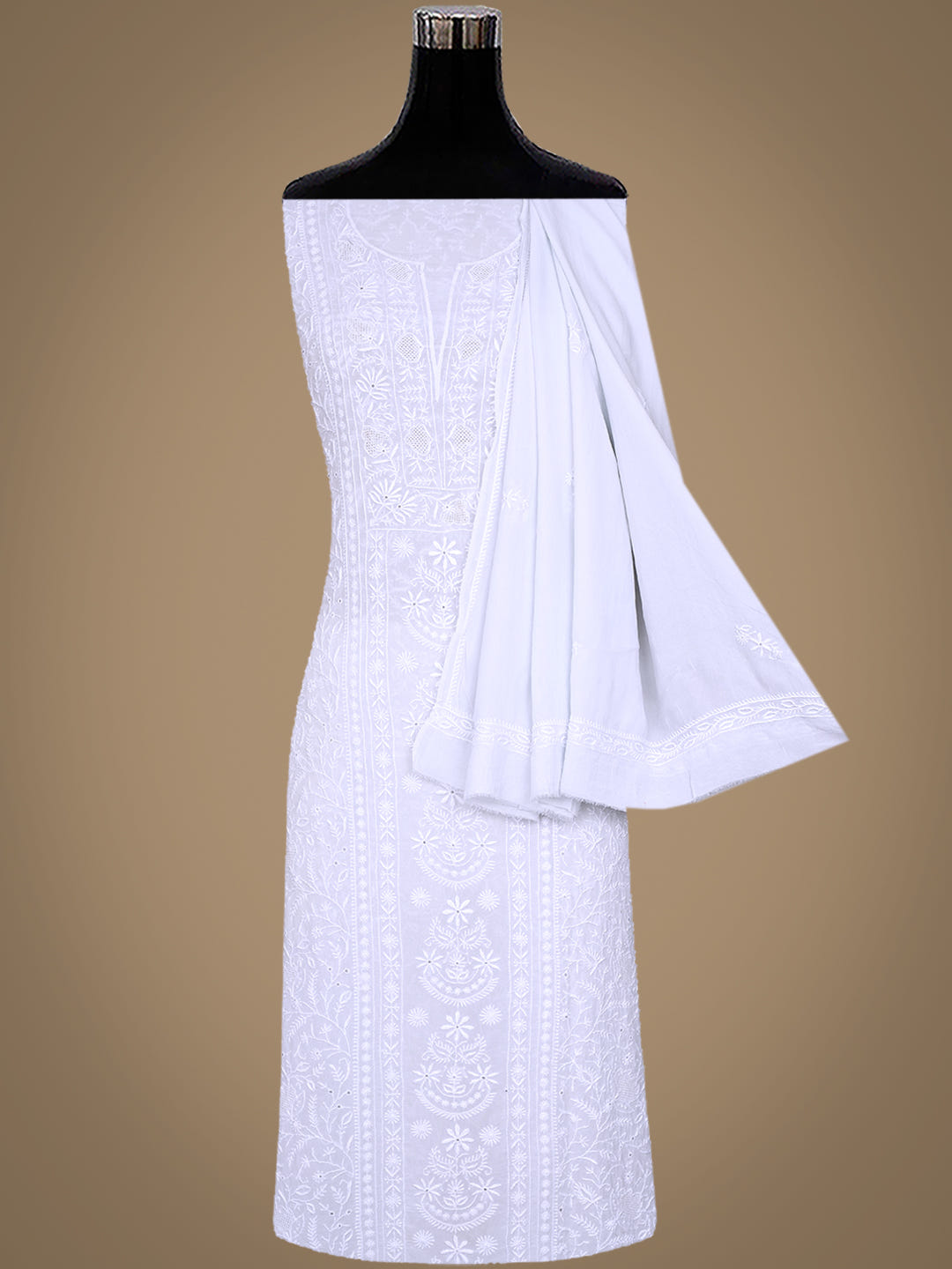 Ada Light Blue Pure Georgette Unstitched Kurta Dupatta_3