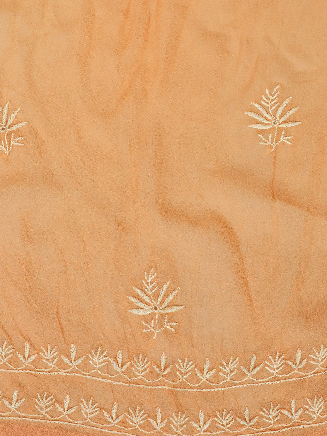 Ada Hand Embroidered Light Bronze Brown Viscose Georgette Lucknowi Chikankari Semi-stitched Anarkali Kurta Dupatta Set 01A510638