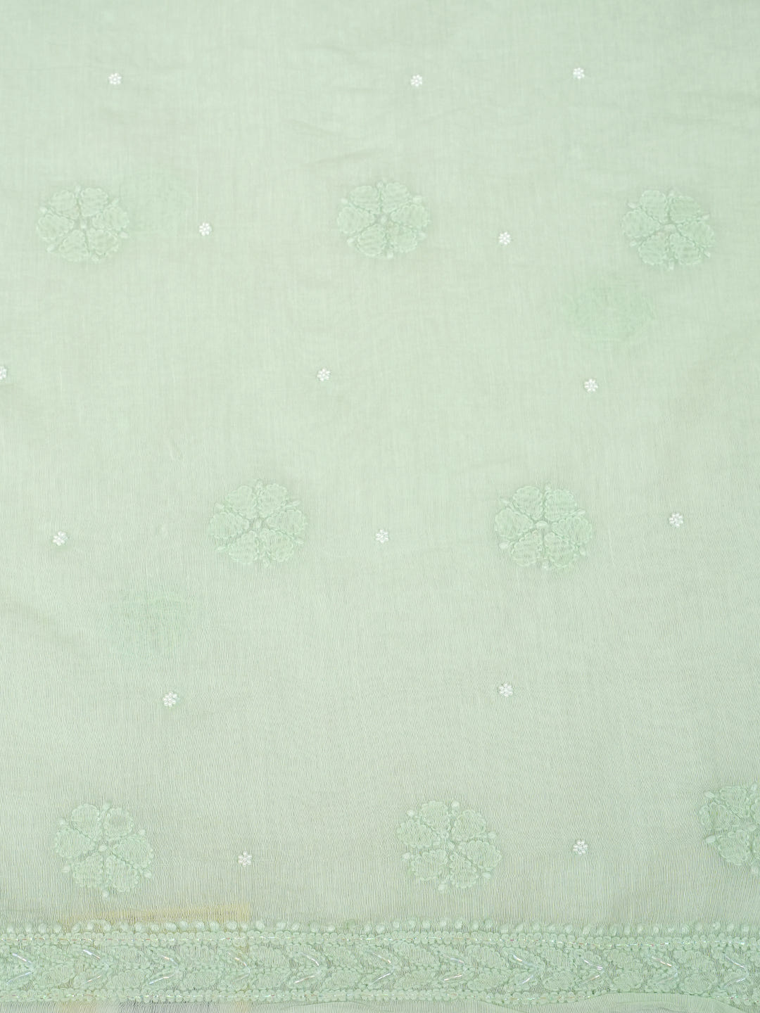 Ada Hand Embroidered Light Green Chanderi Lucknowi Chikankari Unstitched Suit Piece With Cutdana Work 01A1025744_4