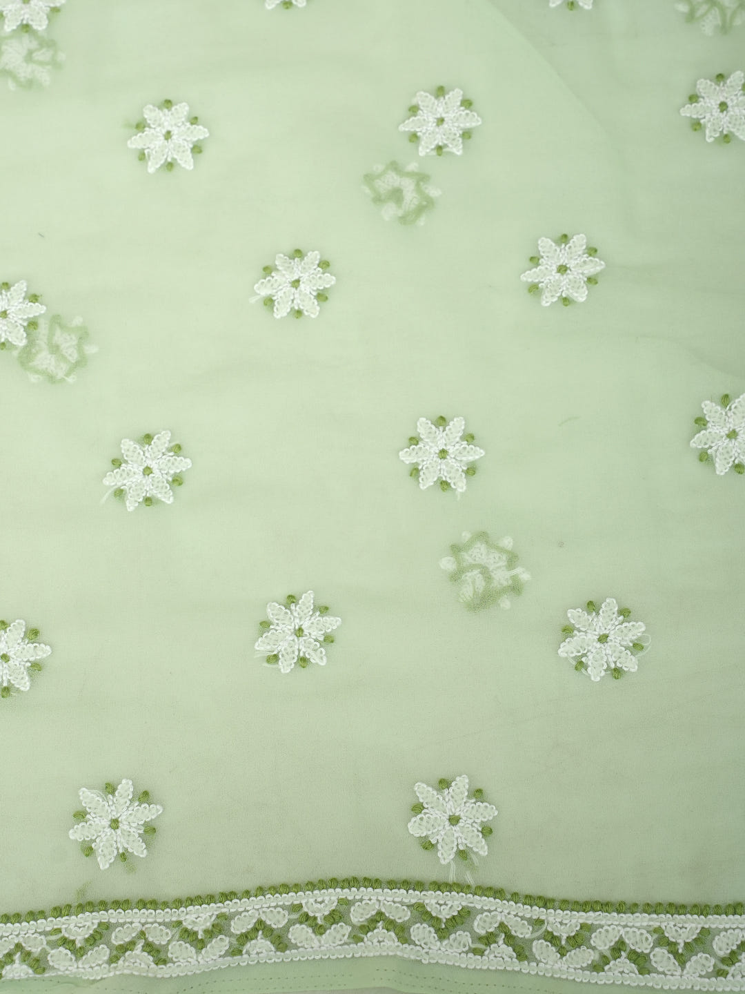 Ada Hand Embroidered Light Green Georgette Lucknowi Chikankari Unstitched Suit Piece 01A977931_4