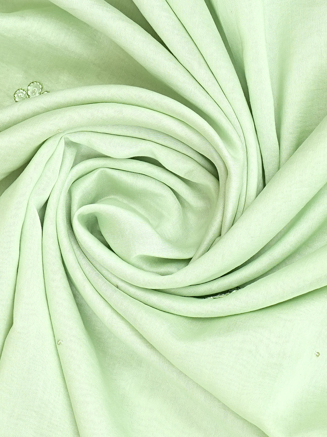 Ada Hand Embroidered Lime Sorbet Chanderi Lucknowi Chikankari Unstitched Kurta Dupatta Set With Zari Work 01A983141