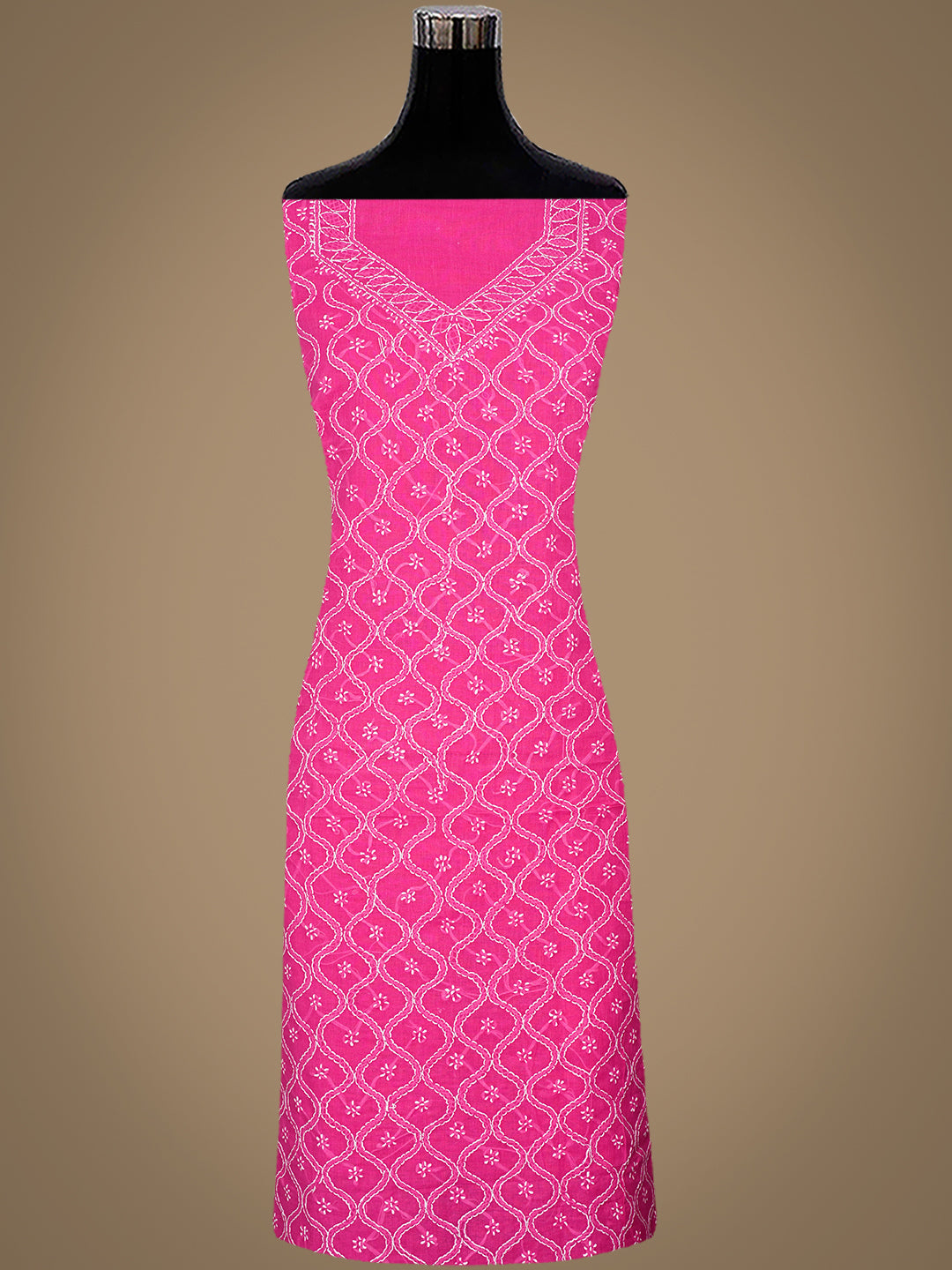 Ada Hand Embroidered Magenta Cotton Lucknowi Chikankari Unstitched Suit Piece 01A948093_2