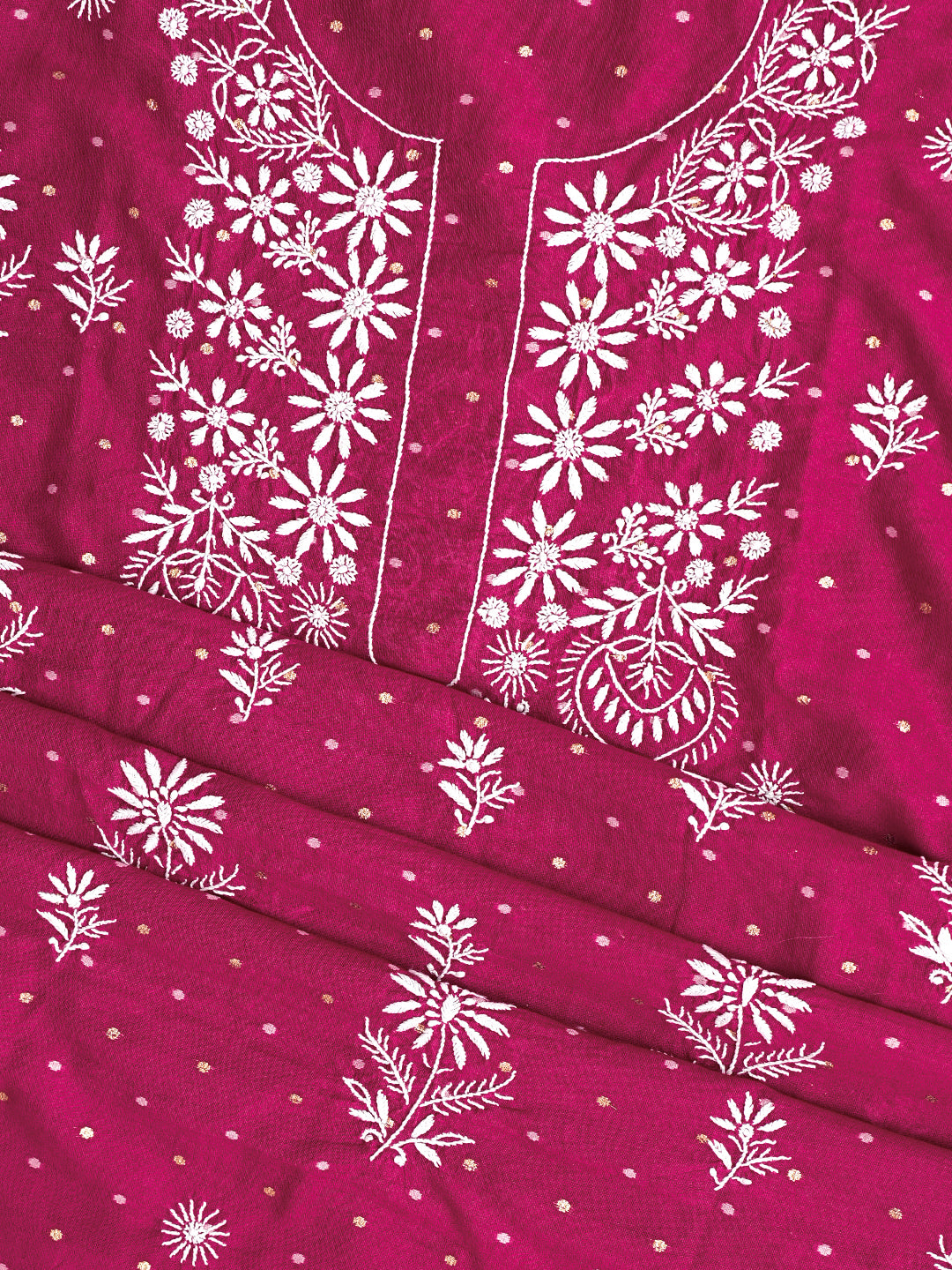 Ada Hand Embroidered Maroon Chanderi Lucknowi Chikankari Unstitched Suit Piece 01A989944