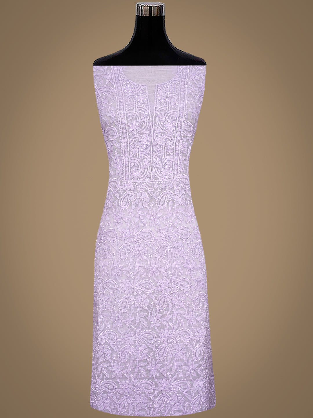 Ada Hand Embroidered Mauve Chanderi Lucknowi Chikankari Unstitched Suite Set With Cutdana Work 01A1010812