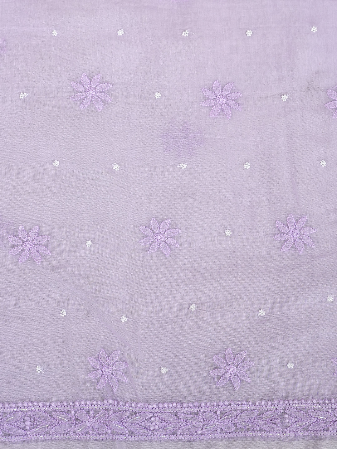 Ada Hand Embroidered Mauve Chanderi Lucknowi Chikankari Unstitched Suite Set With Cutdana Work 01A1010812