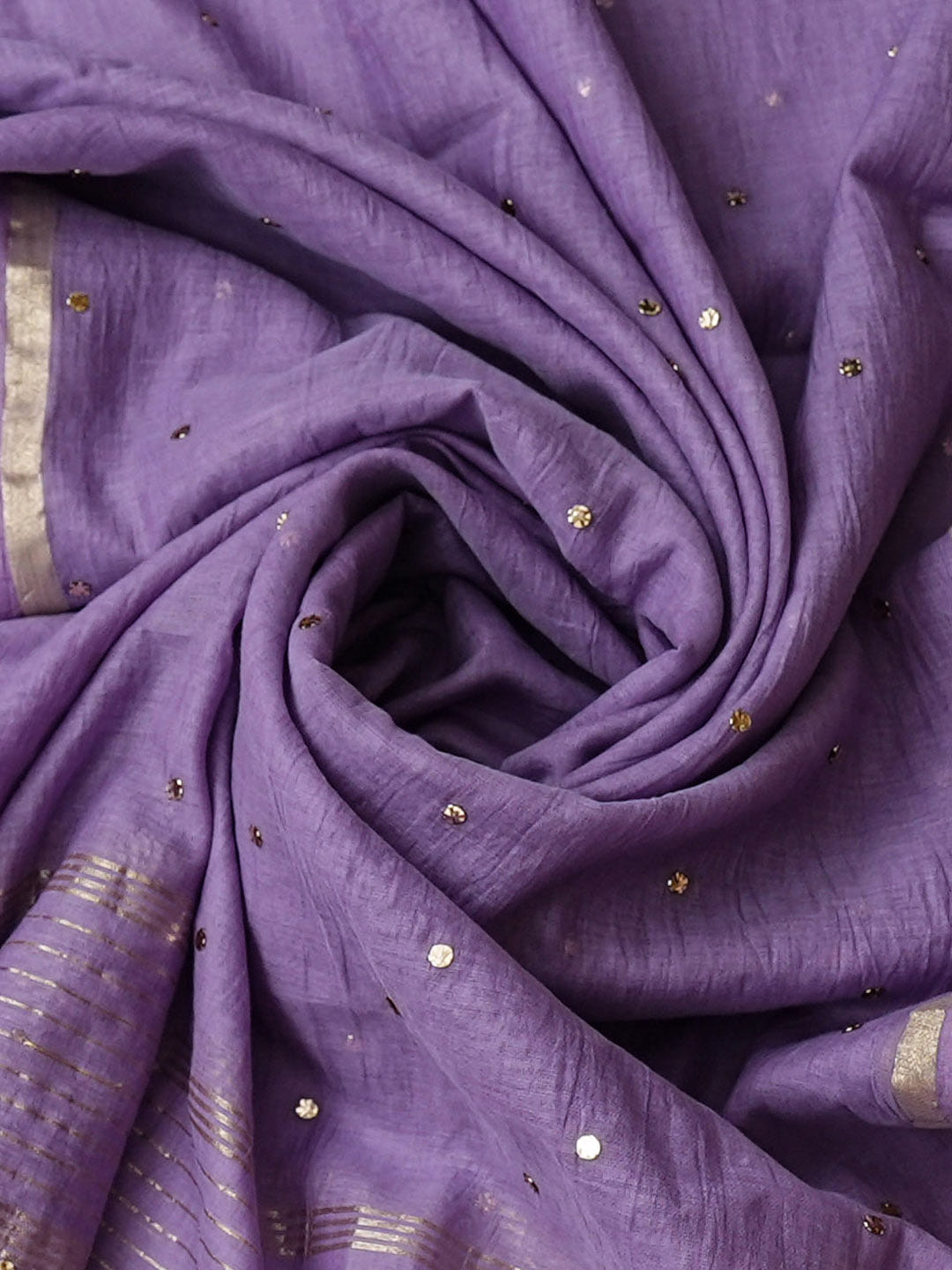 Ada Hand Embroidered Mauve Chanderi Semi-Stitched A-line Kurta Dupatta Set With Muqaish Work 01A977975