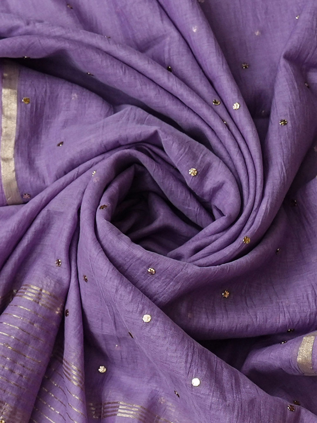Ada Hand Embroidered Mauve Chanderi Semi-Stitched A-line Kurta Dupatta Set With Muqaish Work 01A977975