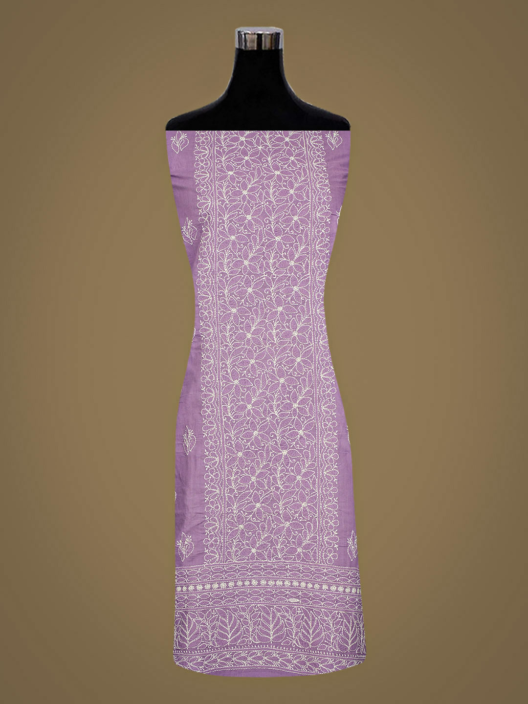 Ada Hand Embroidered Mauve Cotton Lucknowi Chikankari Unstitched Kurta 01A724637