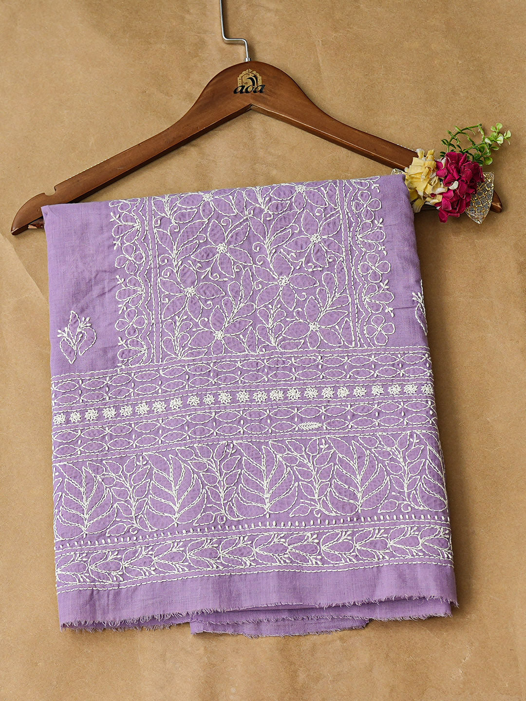 Ada Hand Embroidered Mauve Cotton Lucknowi Chikankari Unstitched Kurta 01A724637
