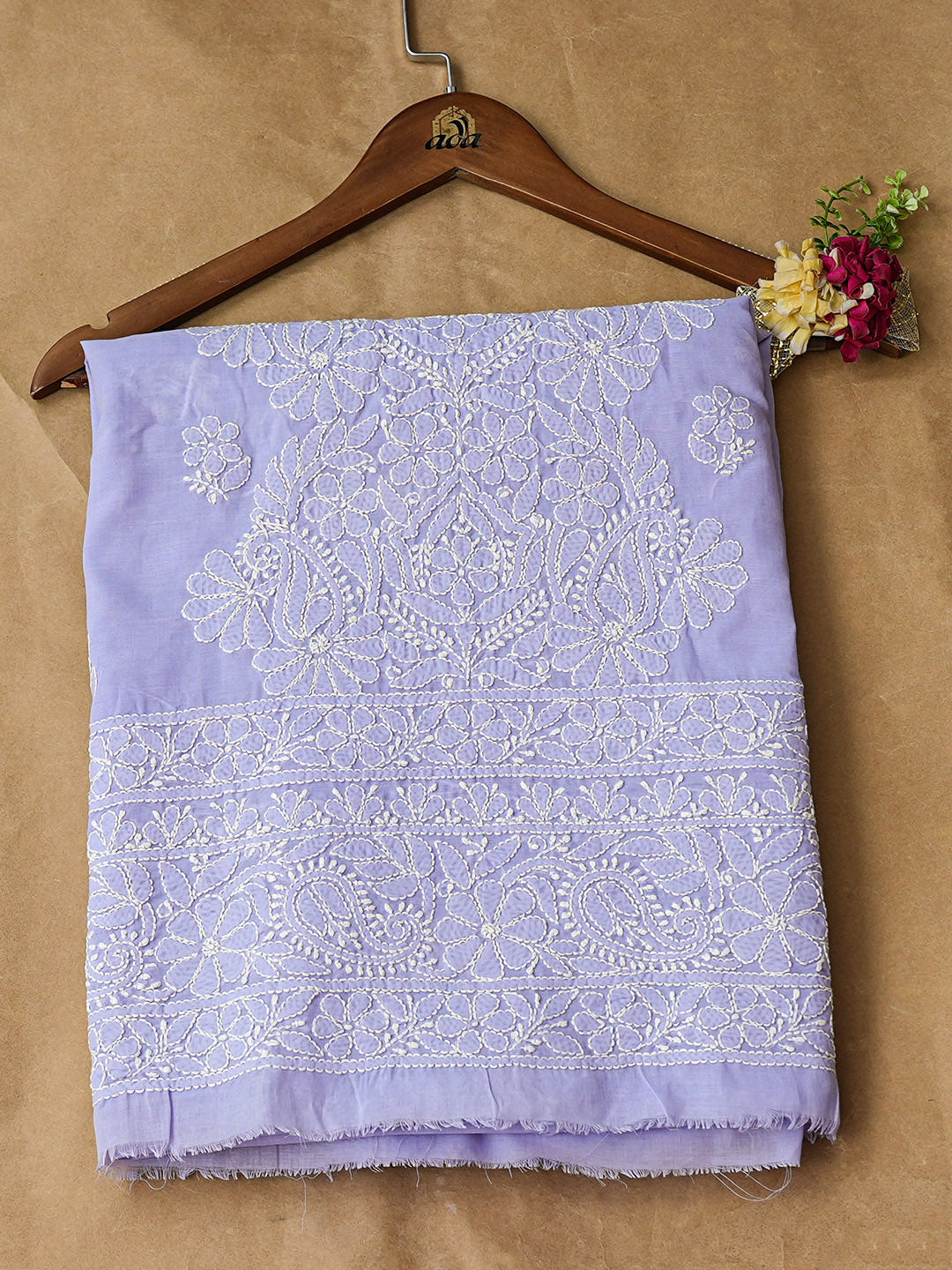 Ada Hand Embroidered Mauve Cotton Lucknowi Chikankari Unstitched Kurta 01A992001