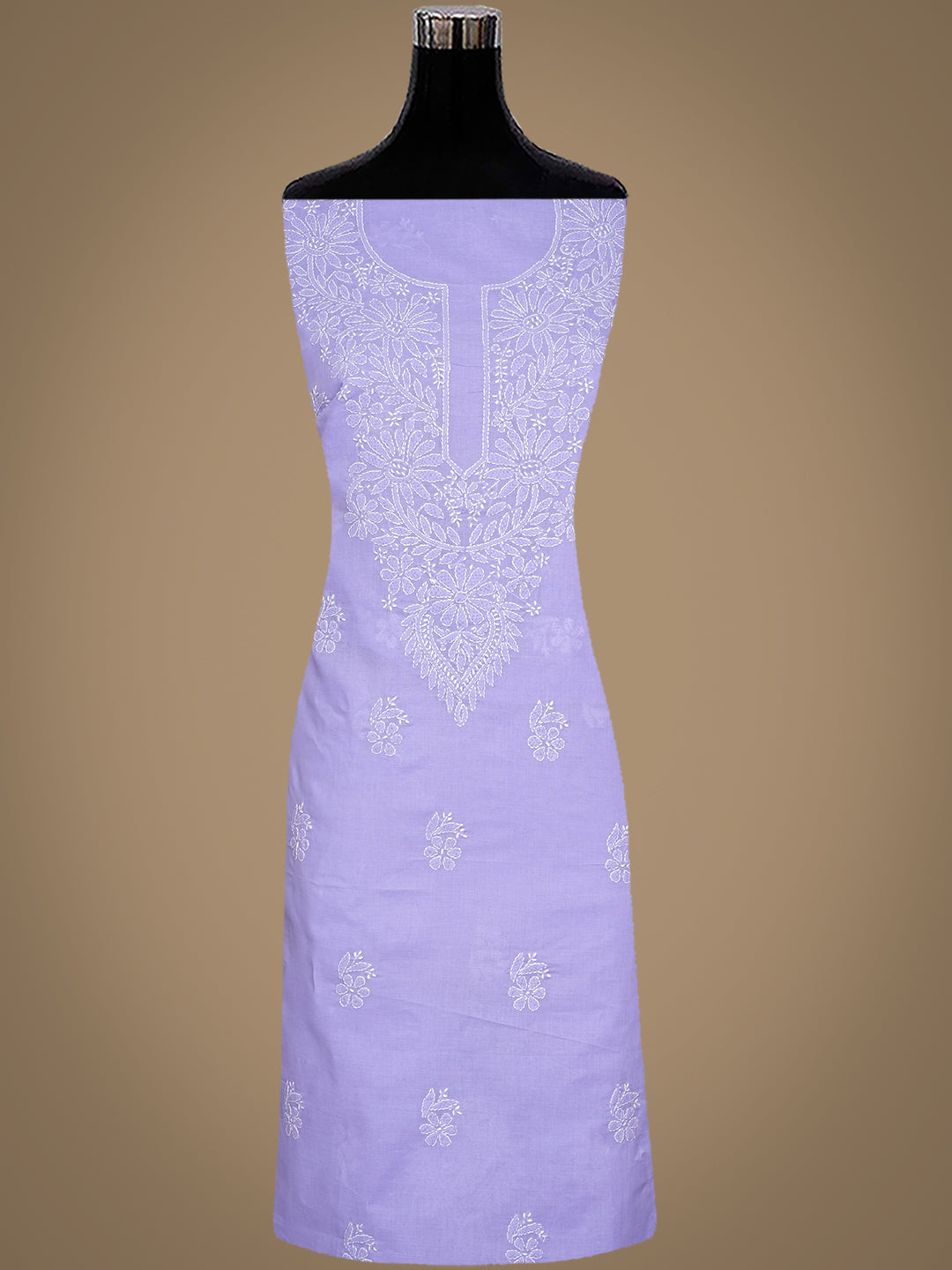 Ada Hand Embroidered Mauve Cotton Lucknowi Chikankari Unstitched Kurta Piece 01A991862