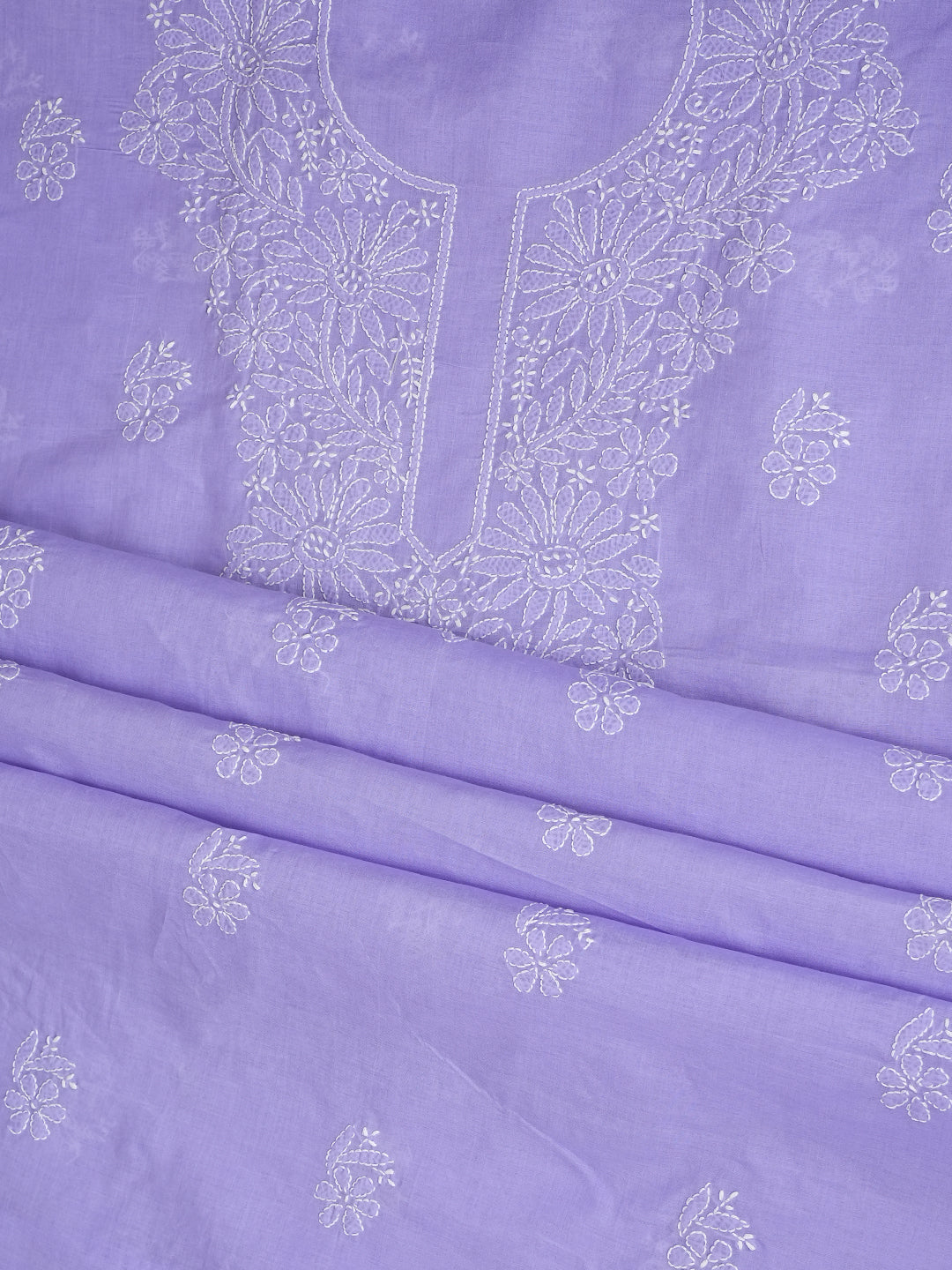 Ada Hand Embroidered Mauve Cotton Lucknowi Chikankari Unstitched Kurta Piece 01A991862