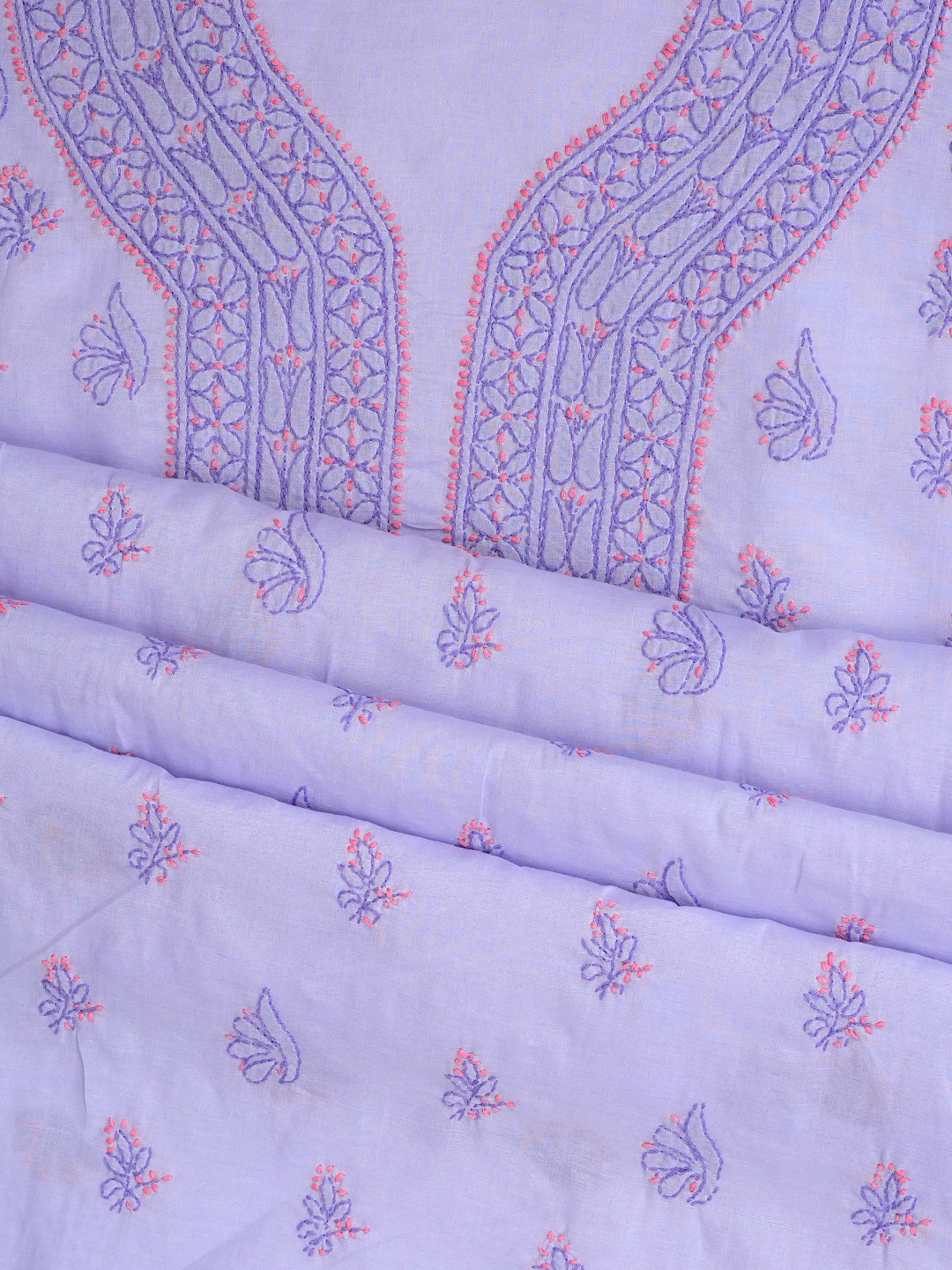 Ada Hand Embroidered Mauve Cotton Lucknowi Chikankari Unstitched Suit Piece 01A1001715