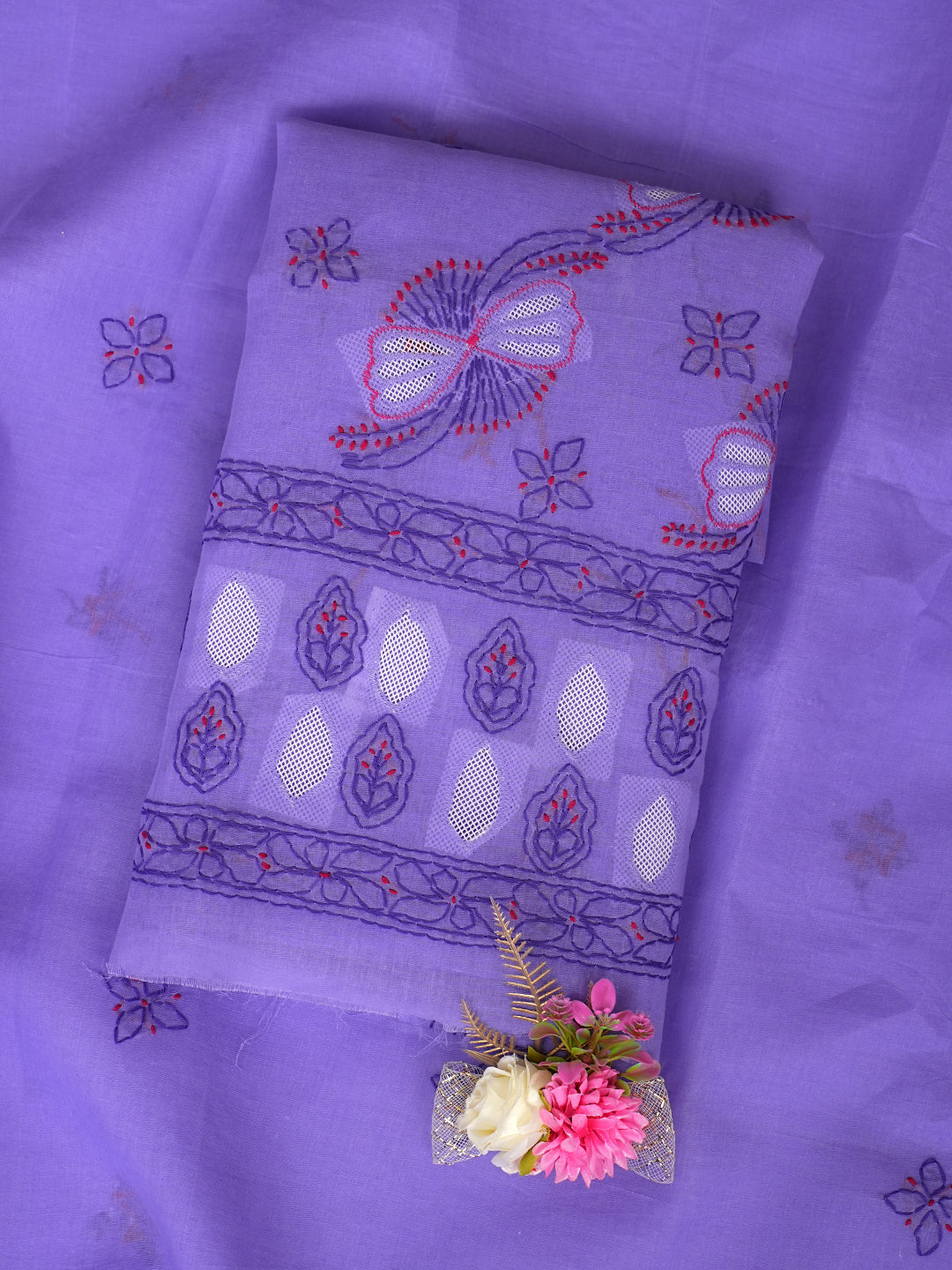 Ada Hand Embroidered Mauve Cotton Lucknowi Chikankari Unstitched Suit Piece 01A916000_1