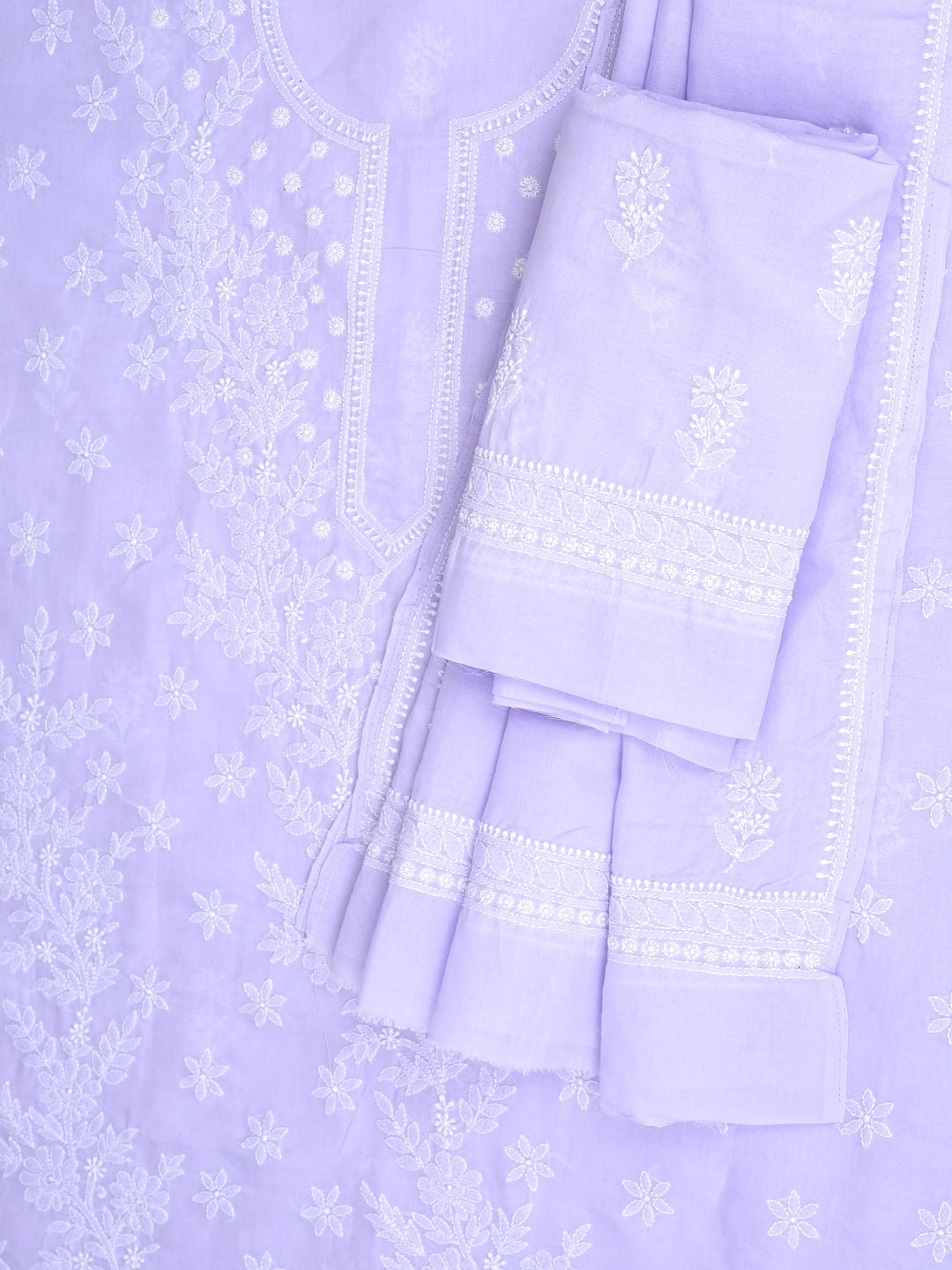 Ada Hand Embroidered Mauve Cotton Lucknowi Chikankari Unstitched Suit Piece 01A977447