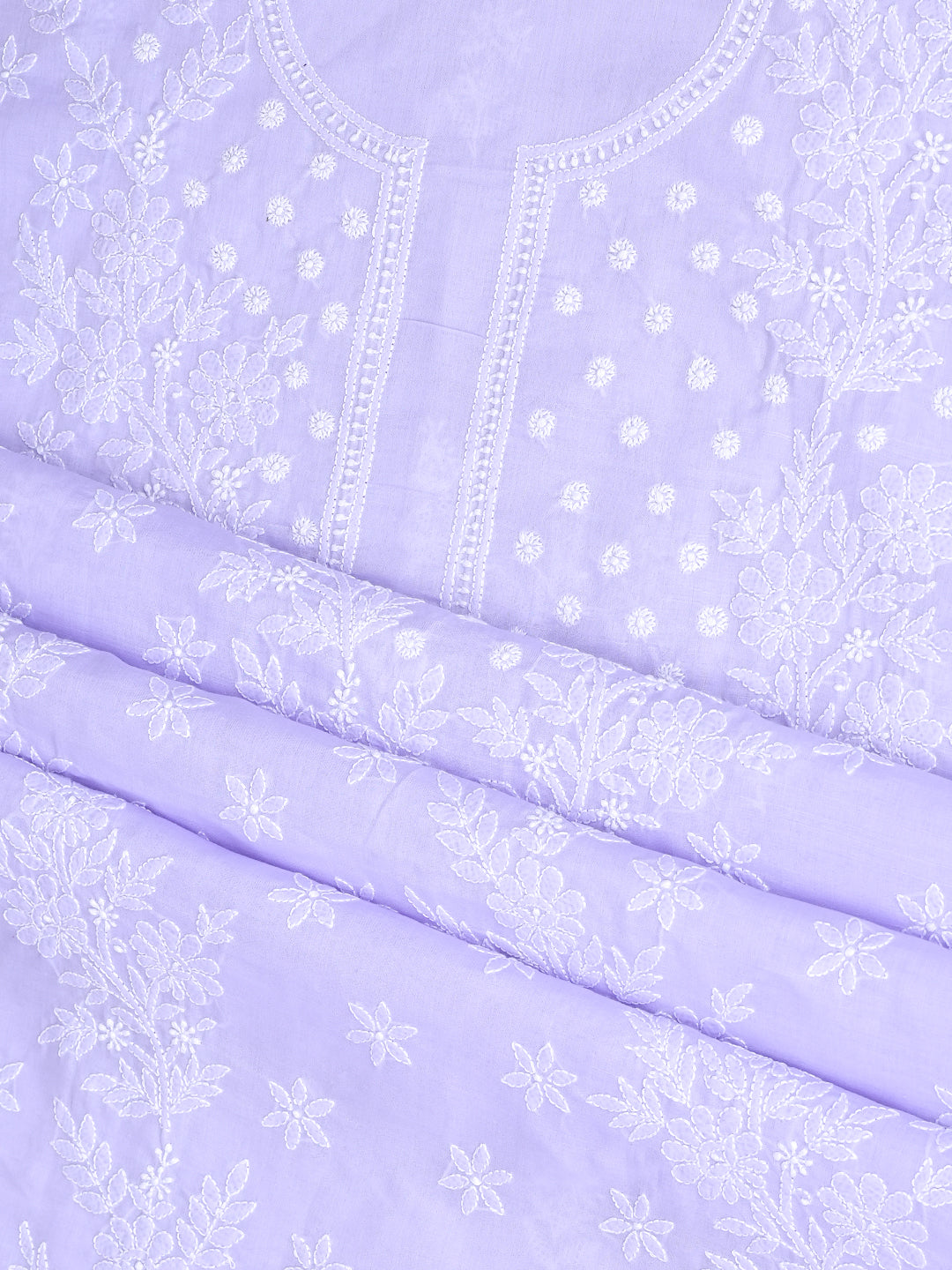 Ada Hand Embroidered Mauve Cotton Lucknowi Chikankari Unstitched Suit Piece 01A977447