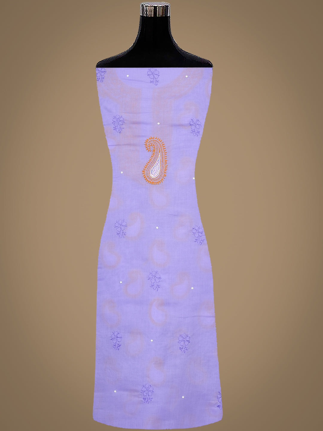 Ada Hand Embroidered Mauve Cotton Lucknowi Chikankari Unstitched Suit Piece With Pearl Work 01A985611