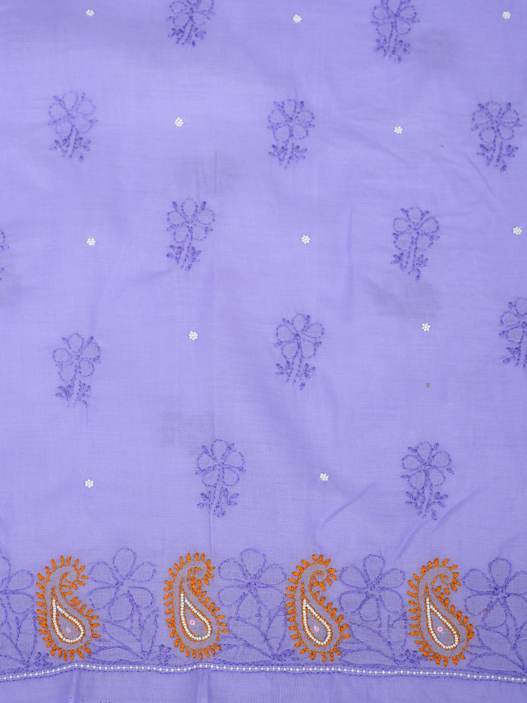 Ada Hand Embroidered Mauve Cotton Lucknowi Chikankari Unstitched Suit Piece With Pearl Work 01A985611