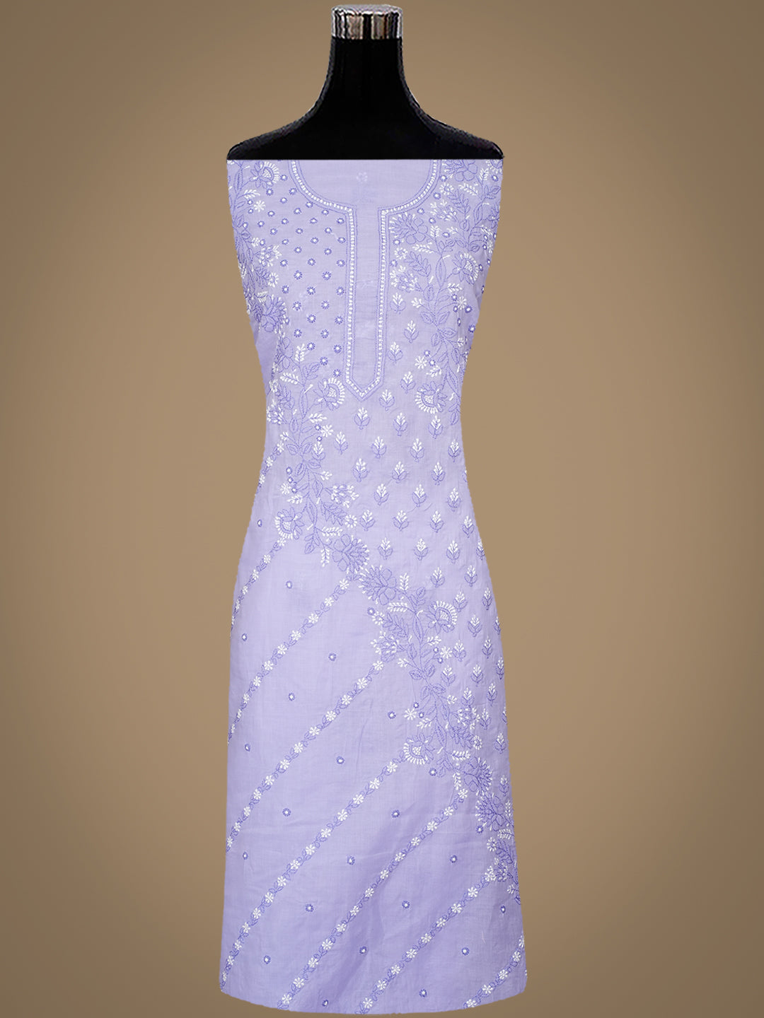 Ada Hand Embroidered Mauve Cotton Lucknowi Chikankari Unstitched Suit Set 01A1010846